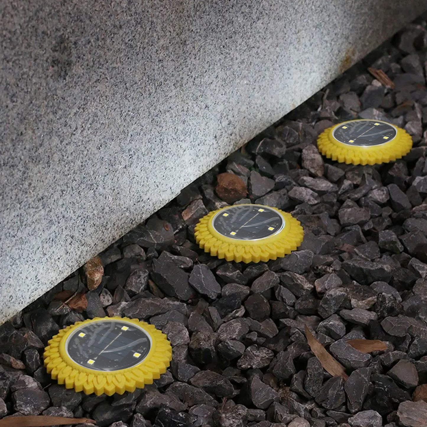 4 Pack Solar Pathway Lights - Waterproof LED Garden Disk Lights for Outdoor Yard & Lawn - Happy Price - Image 2