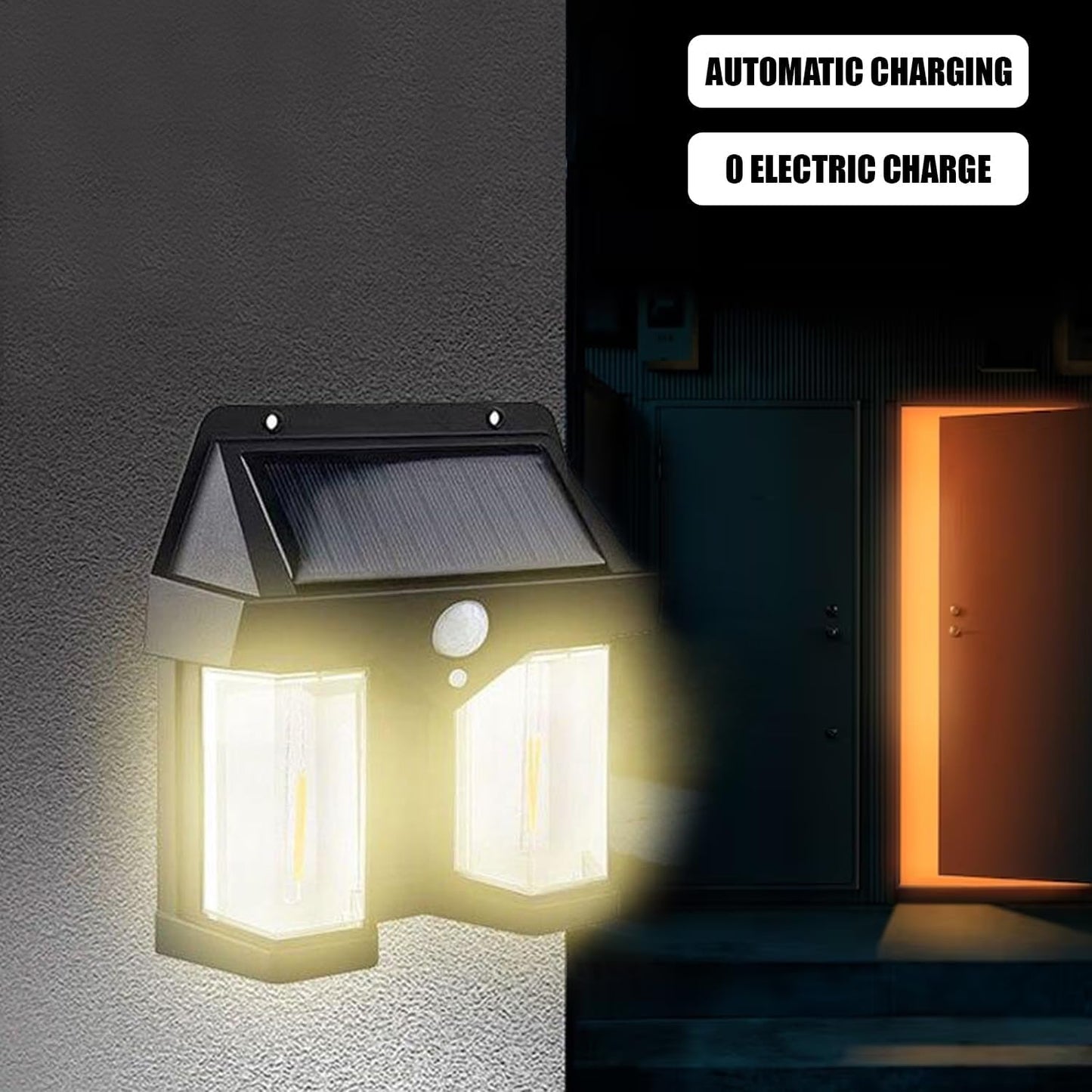 Outdoor Solar Wall Lamp Outdoor Waterproof High Quality Lamp Induction Garden Lamp Garden Villa Night Lamp Double Lamp Light (1 Pc) - Happy Price - Image 5