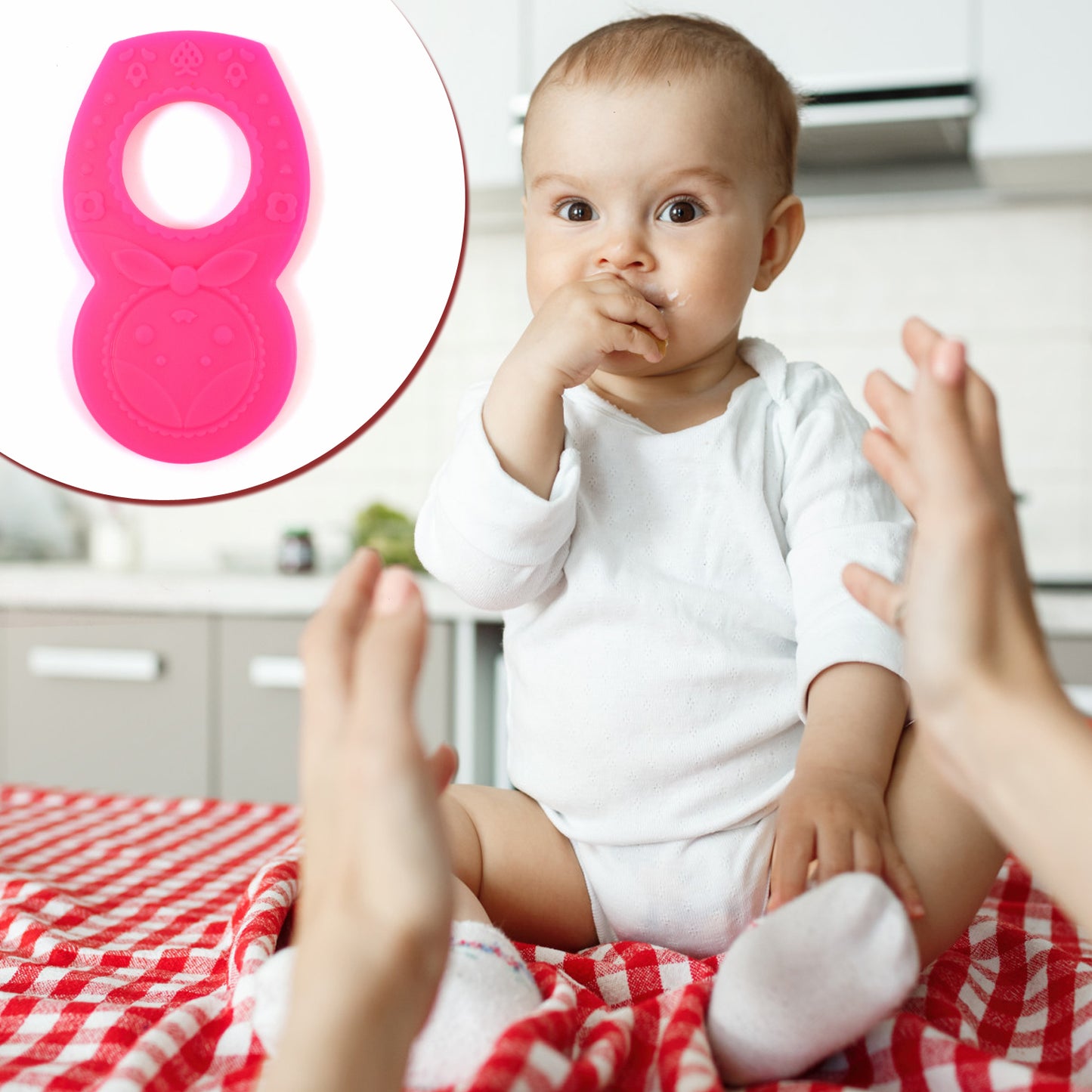 Silicone Baby Teether Pack Of 1 (Mix Design Color) - Happy Price - Image 3