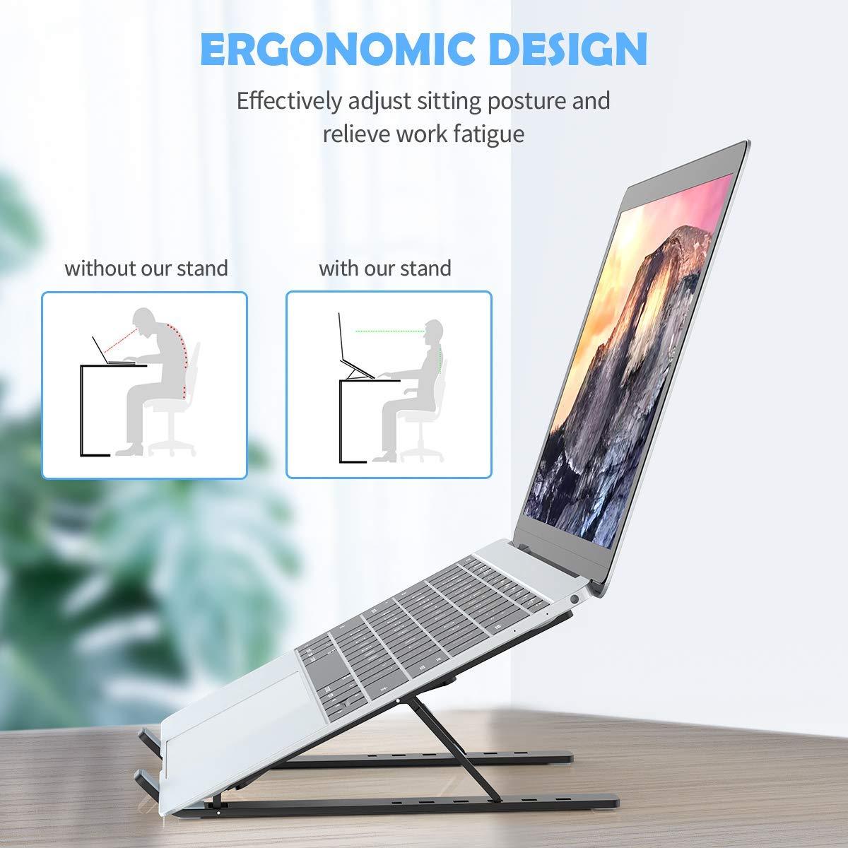 Adjustable Laptop Stand Holder With Built-in Foldable Legs And High Quality Fibre - Happy Price - Image 4