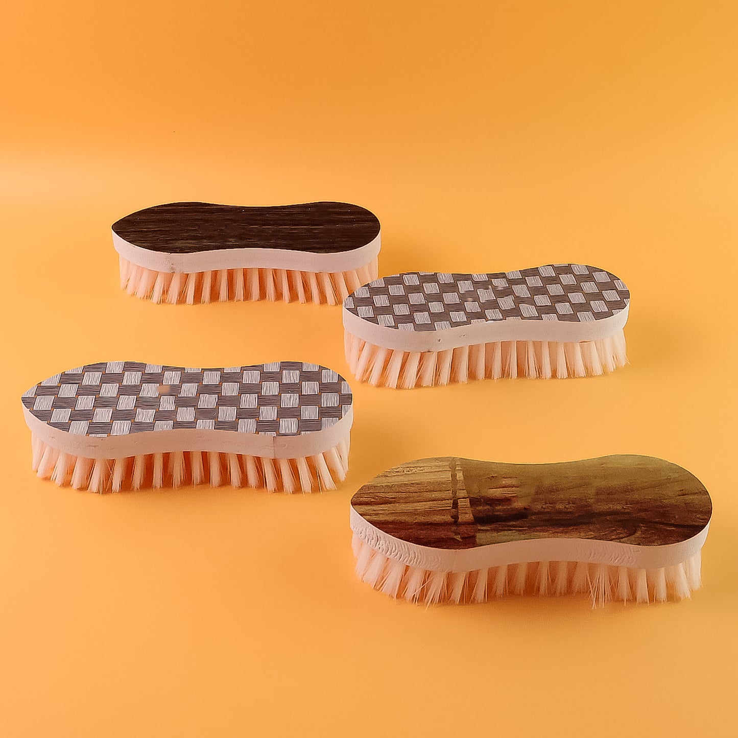 Ergonomic Curved Laundry Brush Set, 4 Pcs - Durable Plastic with Nylon Bristles for Clothes & Shoes - Happy Price - Image 4