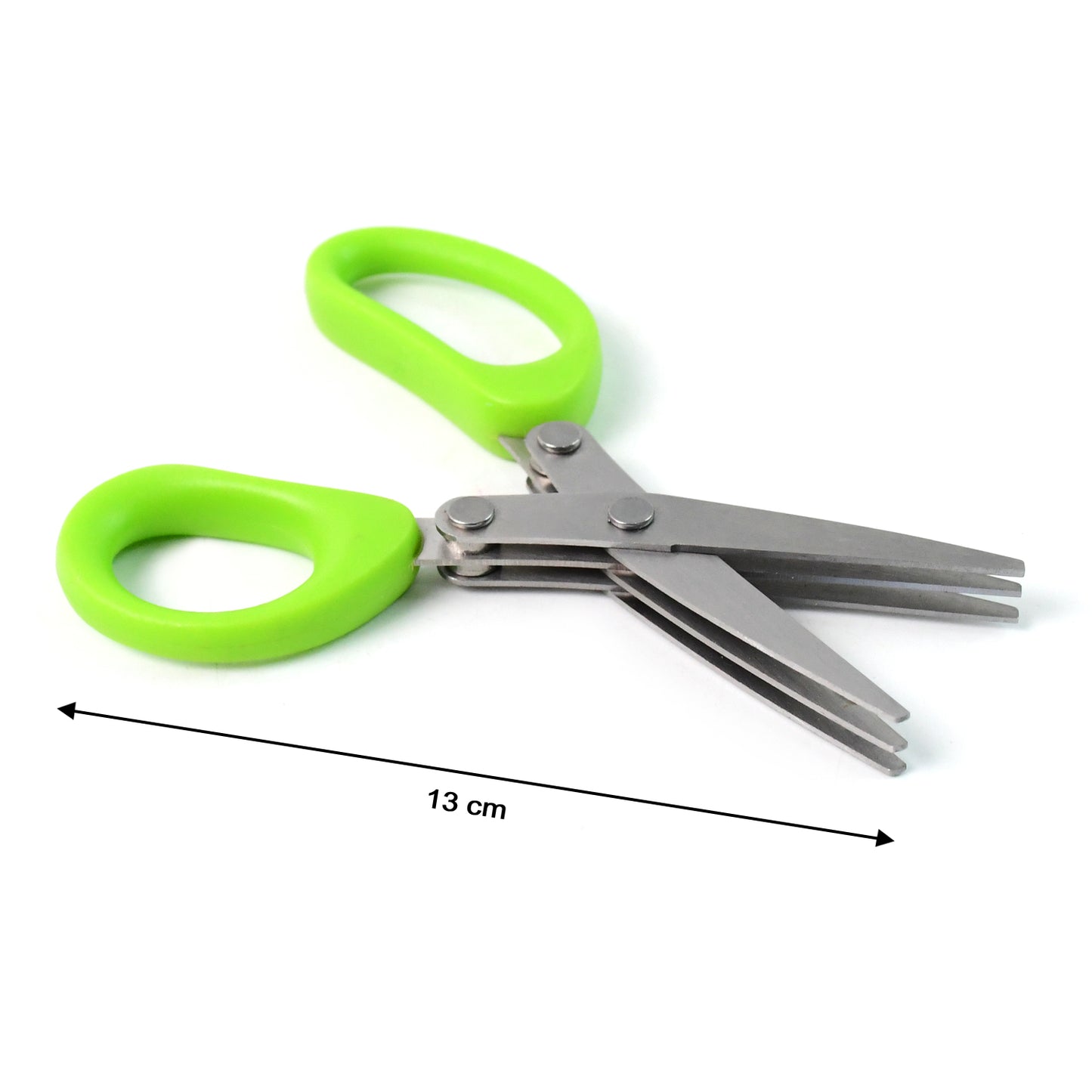 3-Blade Kitchen Herb Scissors with Cleaning Comb - Stainless Steel Cutter for Vegetables & Garnishes (1 Pc) - Happy Price - Image 4