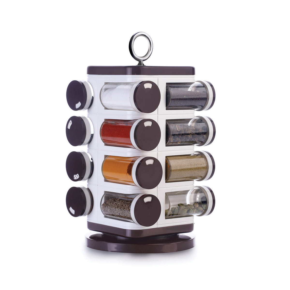 Ganesh Multipurpose Revolving Spice Rack With 16 Pcs Dispenser Each 100 Ml Plastic Spice Abs Material 1 Piece Spice Set 1 Piece Spice Set (Plastic) - Happy Price - Image 2