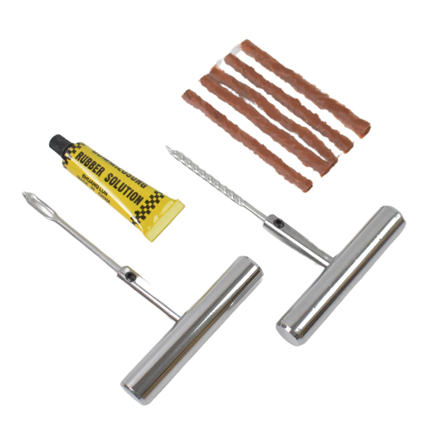 8 Pcs Tubeless Tyre Puncture Repair Kit with 5 Rubber Strips - Great Price - Image 4