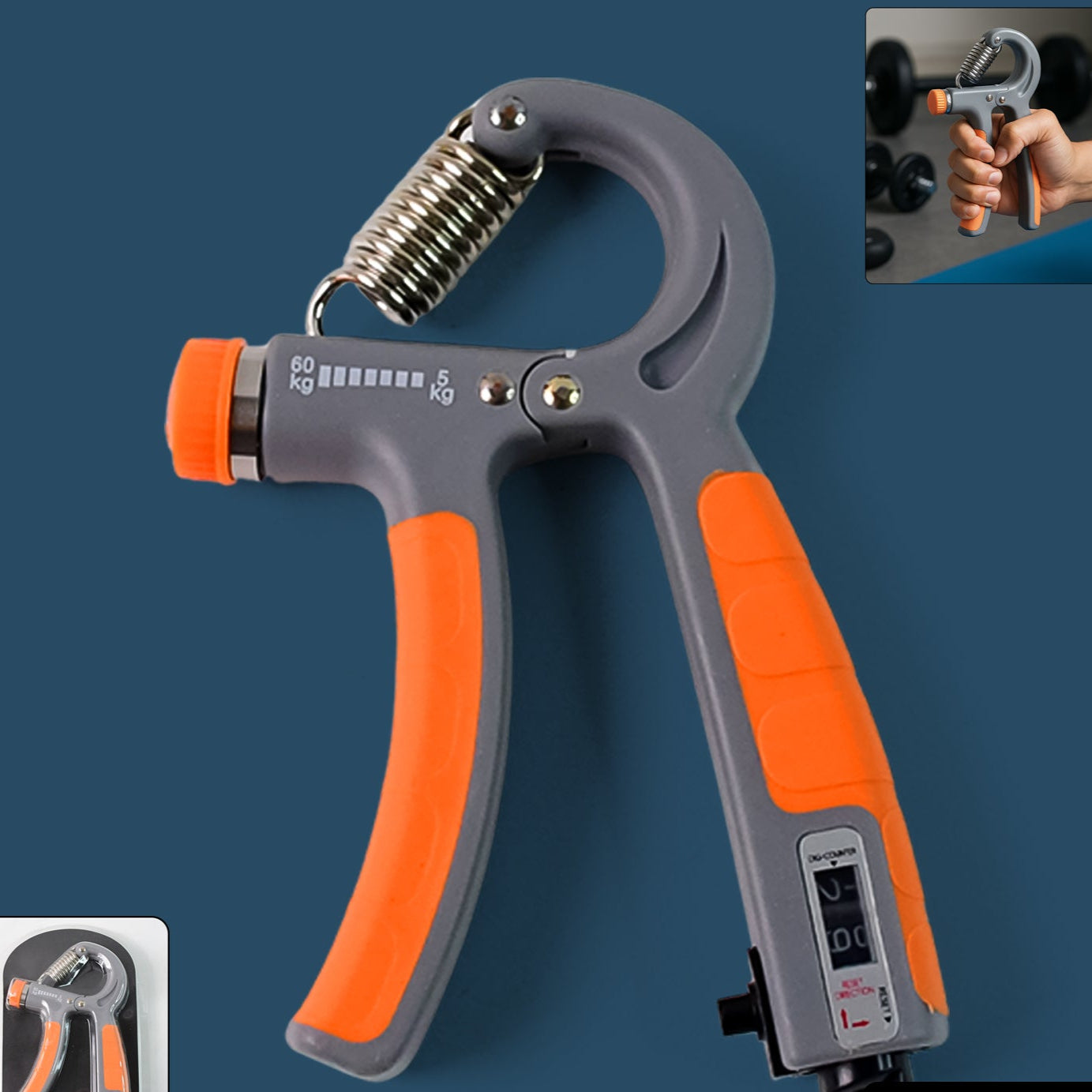 Adjustable Hand Grip Strengthener with Counter - 5kg to 60kg Resistance, 1 Pc - Happy Price - Image 1