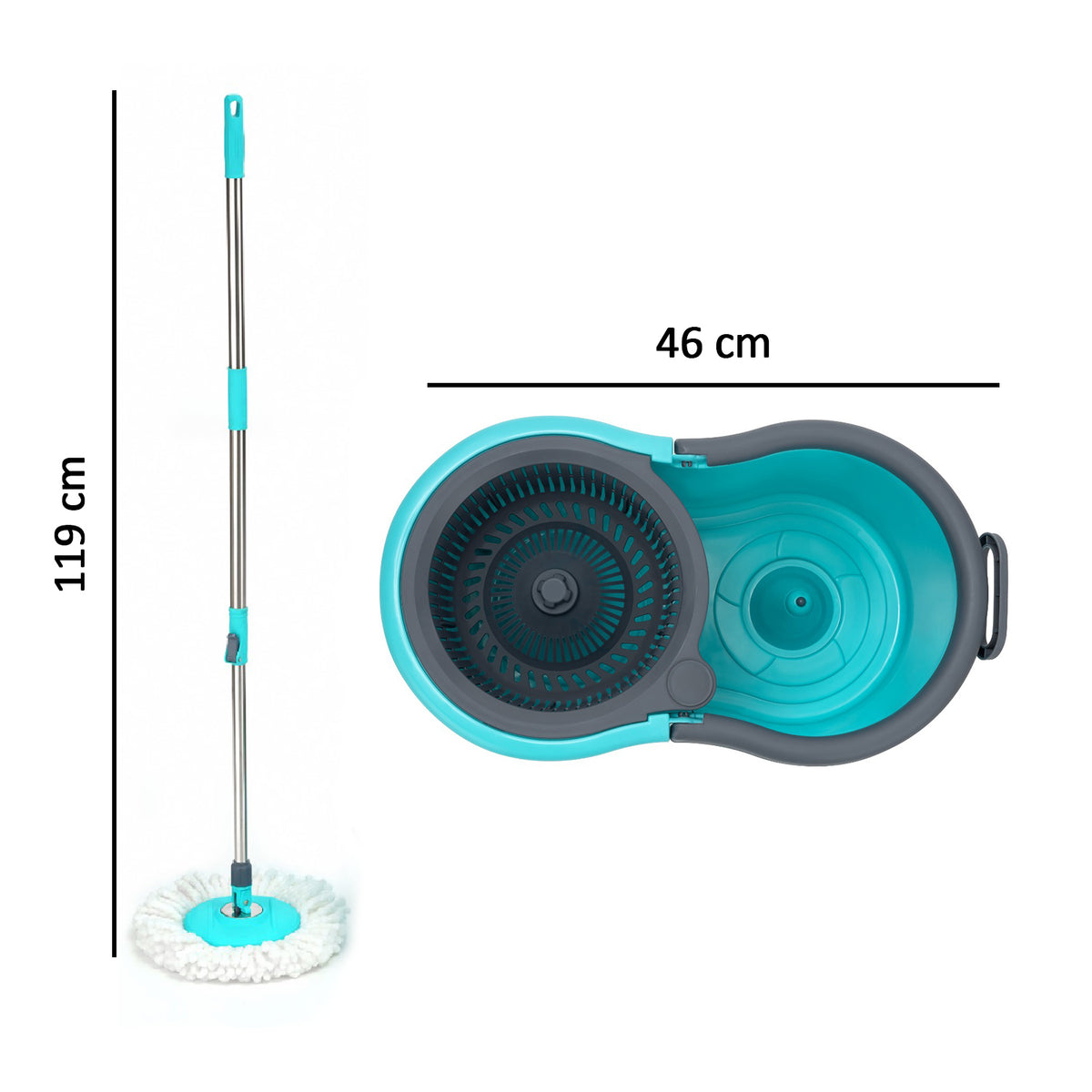 Quick Spin Mop Plastic Spin Bucket Floor Cleaning Easy Wheels Big Bucket Floor Cleaning Mop With Bucket - Happy Price - Image 5