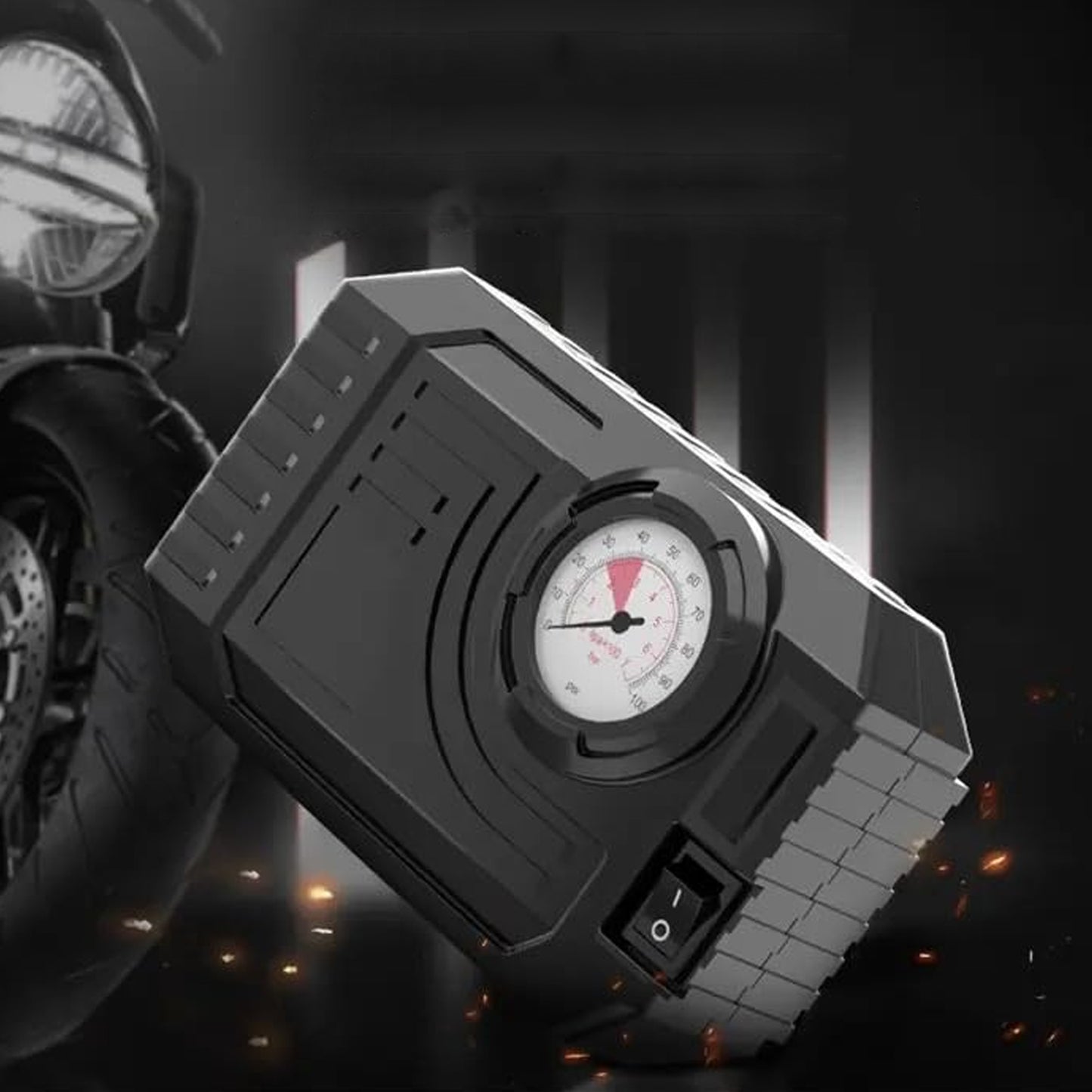 Tire Inflator Portable Air Compressor 12v Small Air Pump For Car Tires Bicycle Balloons Cars Bike Bicycles And Other Inflatables With Led Light (12v) - Happy Price - Image 2