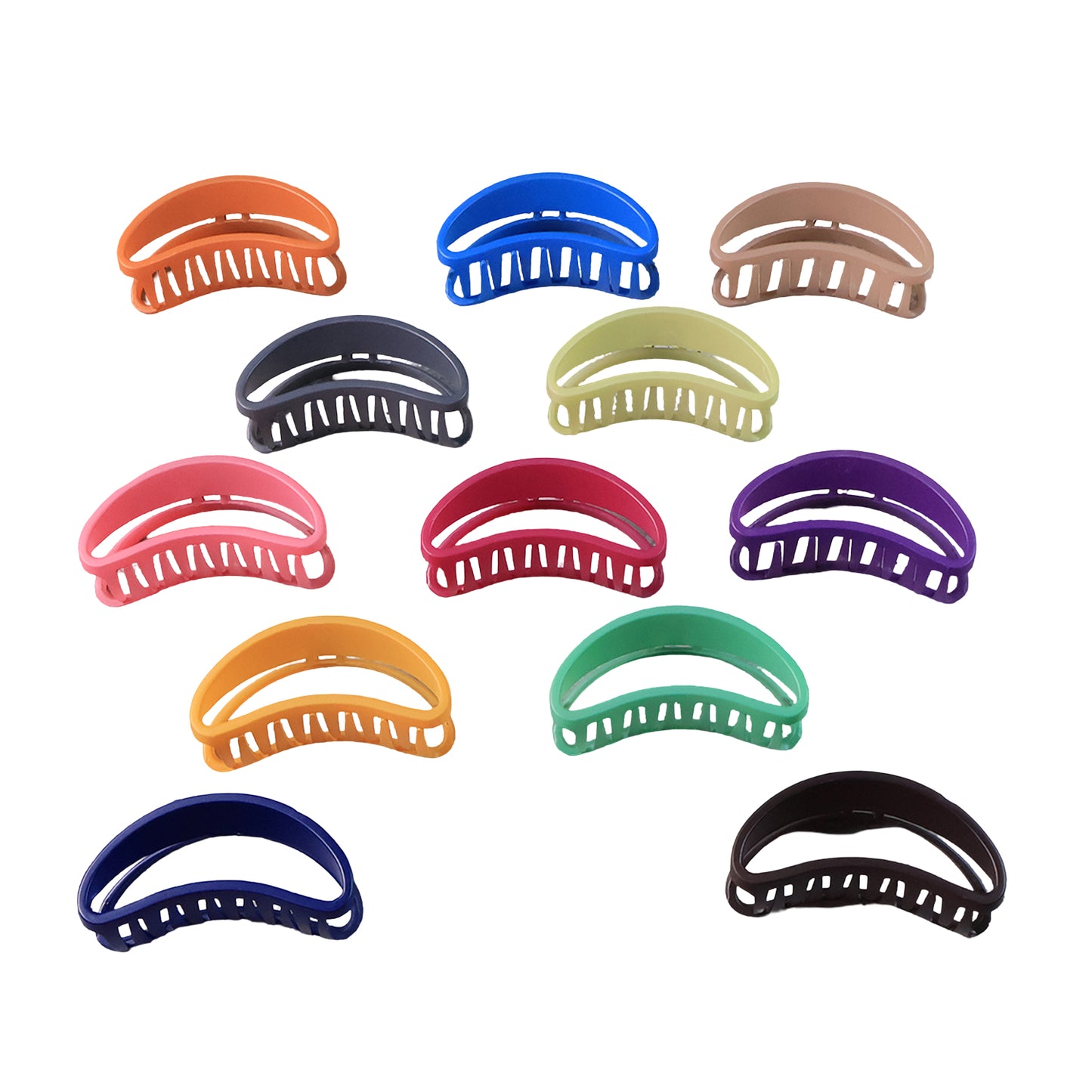 Plastic Hair Clamp Grip Simple Matte Hair Barrette Clamp (12 Pc) - Happy Price - Image 2