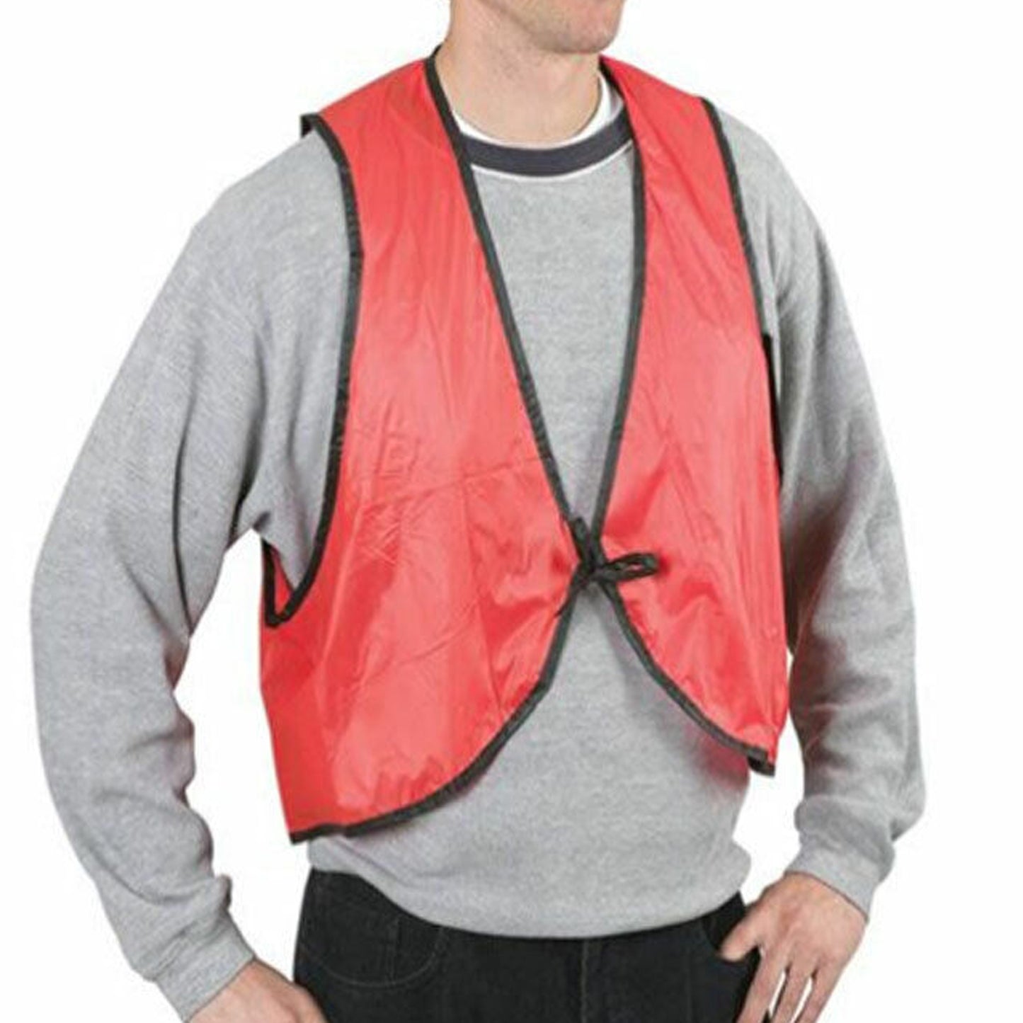Economy Safety Vest Soft Vinyl With Tie Closure For Identifying Staff And Volunteers Adult Pvc Safety Vest High Visibility For Outdoor Operator - Happy Price - Image 5