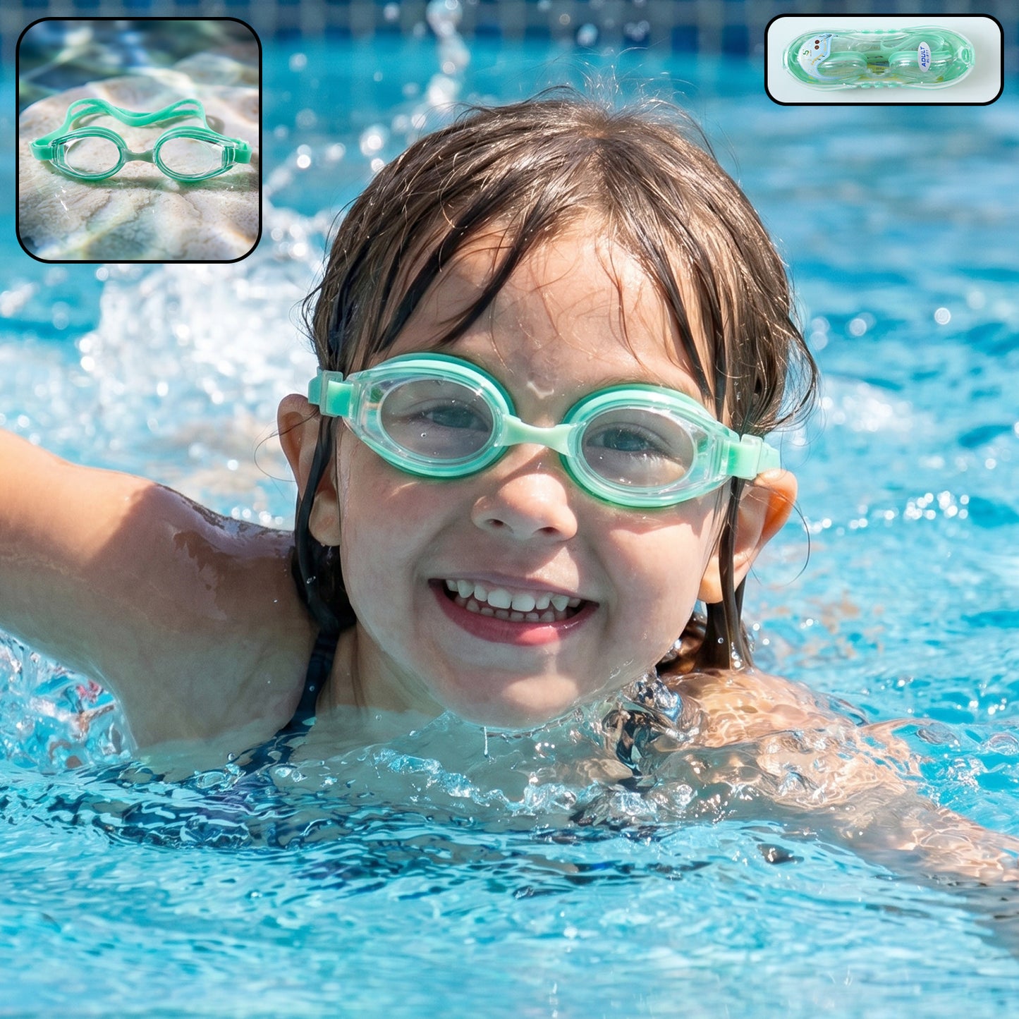 Kids Anti-Fog Swimming Goggles - Leak-Proof, Adjustable Strap, 1 Pc - Great Price - Image 2