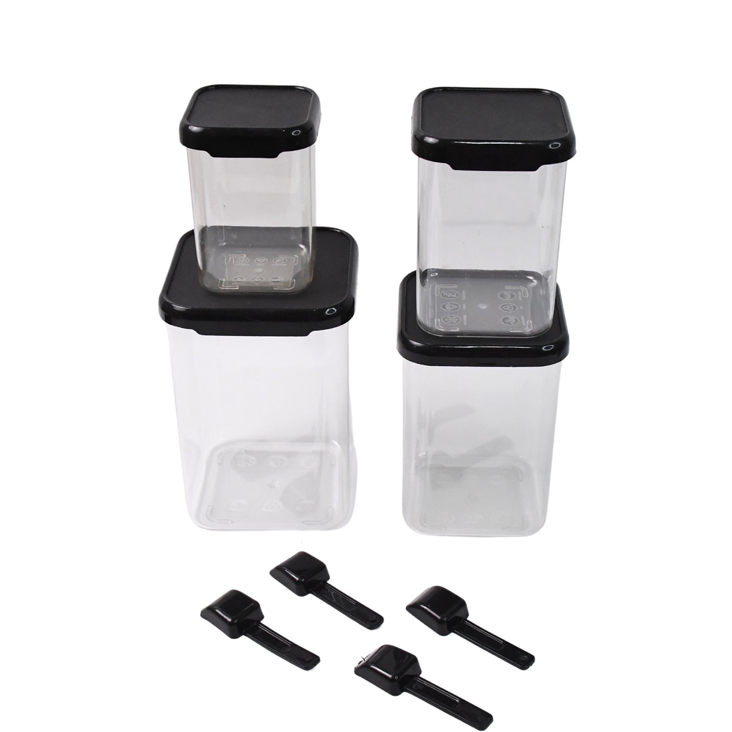 Plastic Air Tight Containers Storage (4 Pc Set With 4 Spoon) - Happy Price - Image 5