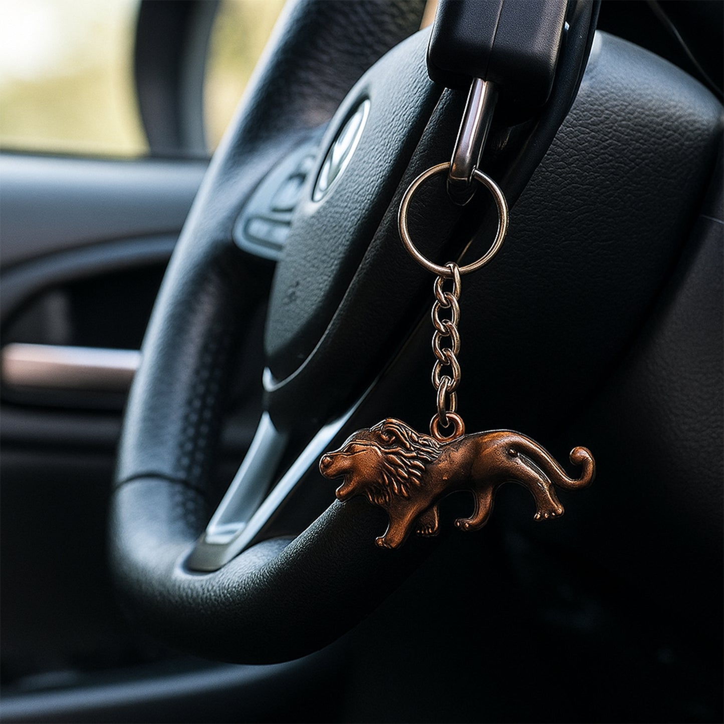 Walking Lion Metal Keychain - Antique Finish, 1 Pc - Happy Price - Image 3