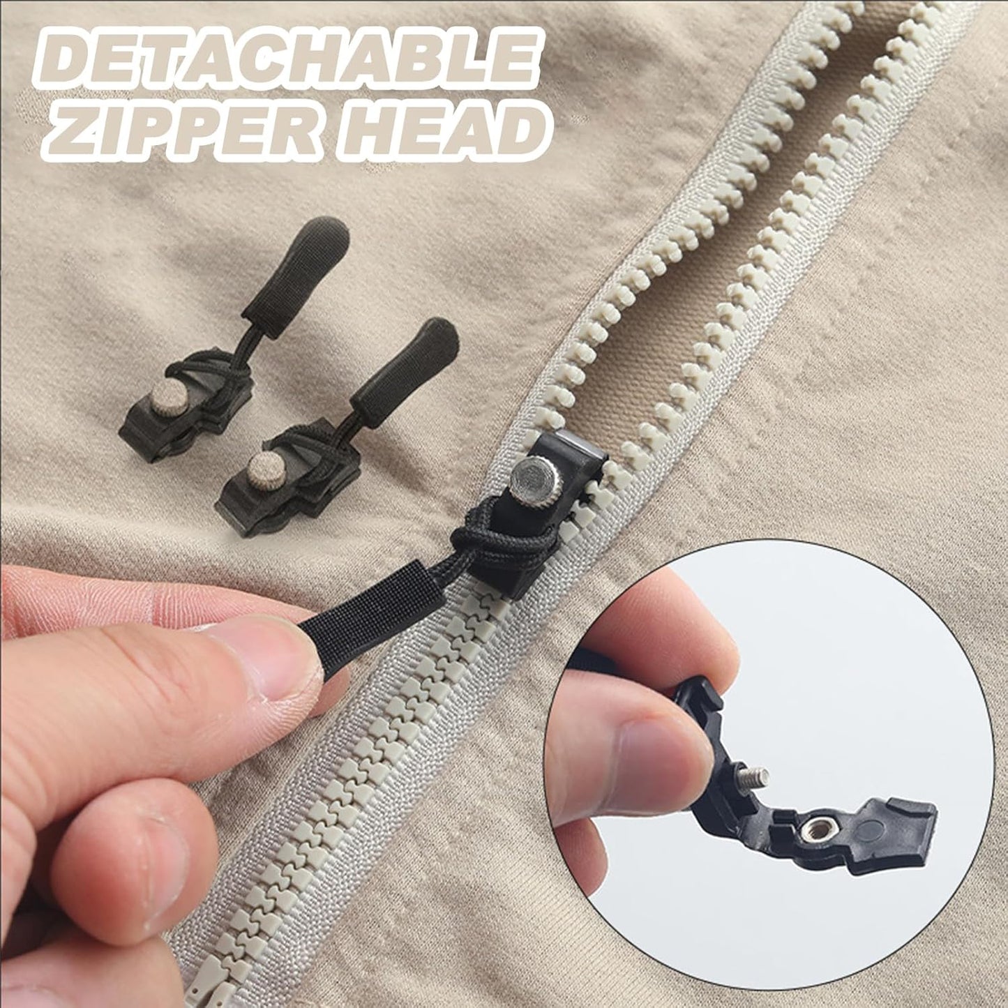 10 Pc Big Detachable Zipper Slider Replacement for Bags, Coats & More - Happy Price - Image 6