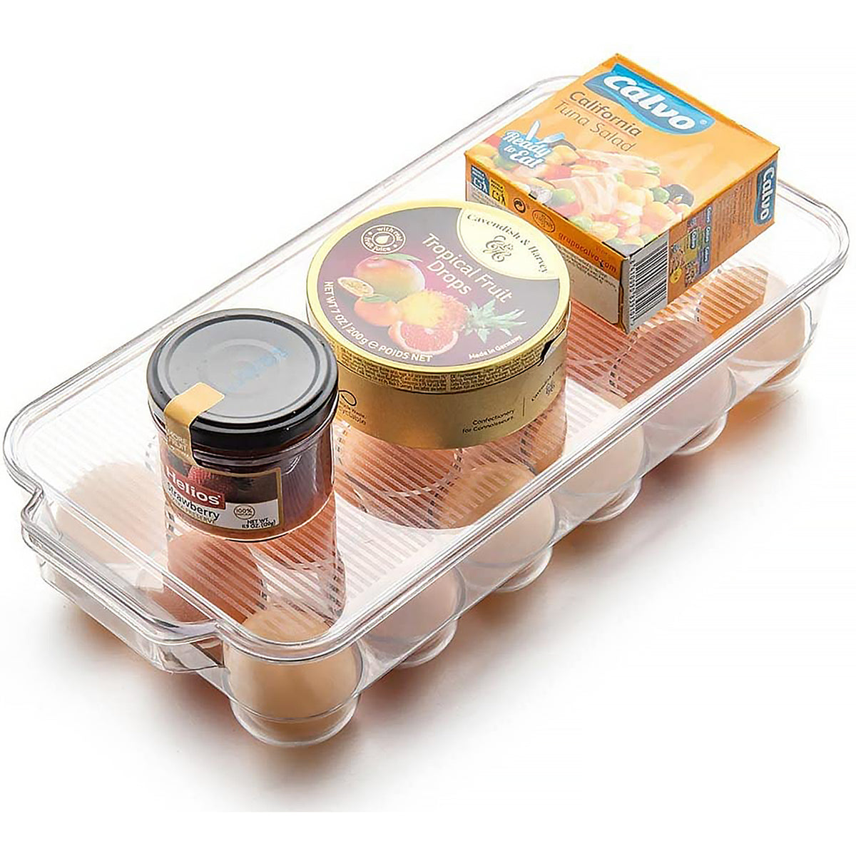 Plastic 18 Cavity Egg Storage Box Or Egg Trays For Refrigerator With Lid Handles High Quality Rectangular Egg Tray Box For 18 Egg (1 Pc) - Happy Price - Image 4
