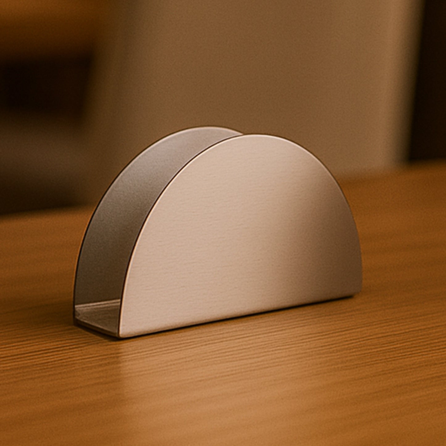 Stainless Steel Half-moon Shaped Tissue Paper Napkin Holder Stand (1 Pc) - Happy Price - Image 6