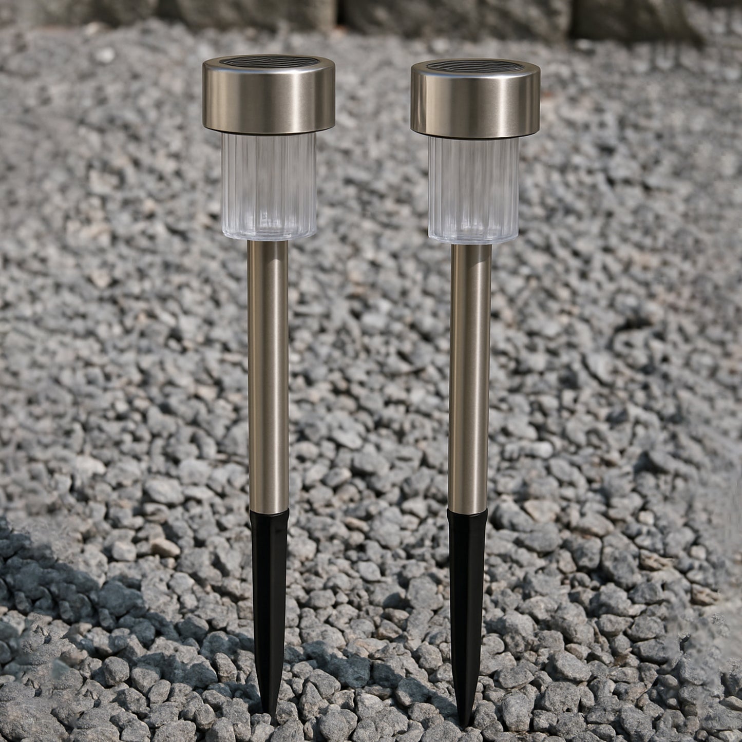 Solar-powered Stainless Steel Garden Pathway Lights 31x4 Cm (2 Pc) - Happy Price - Image 5