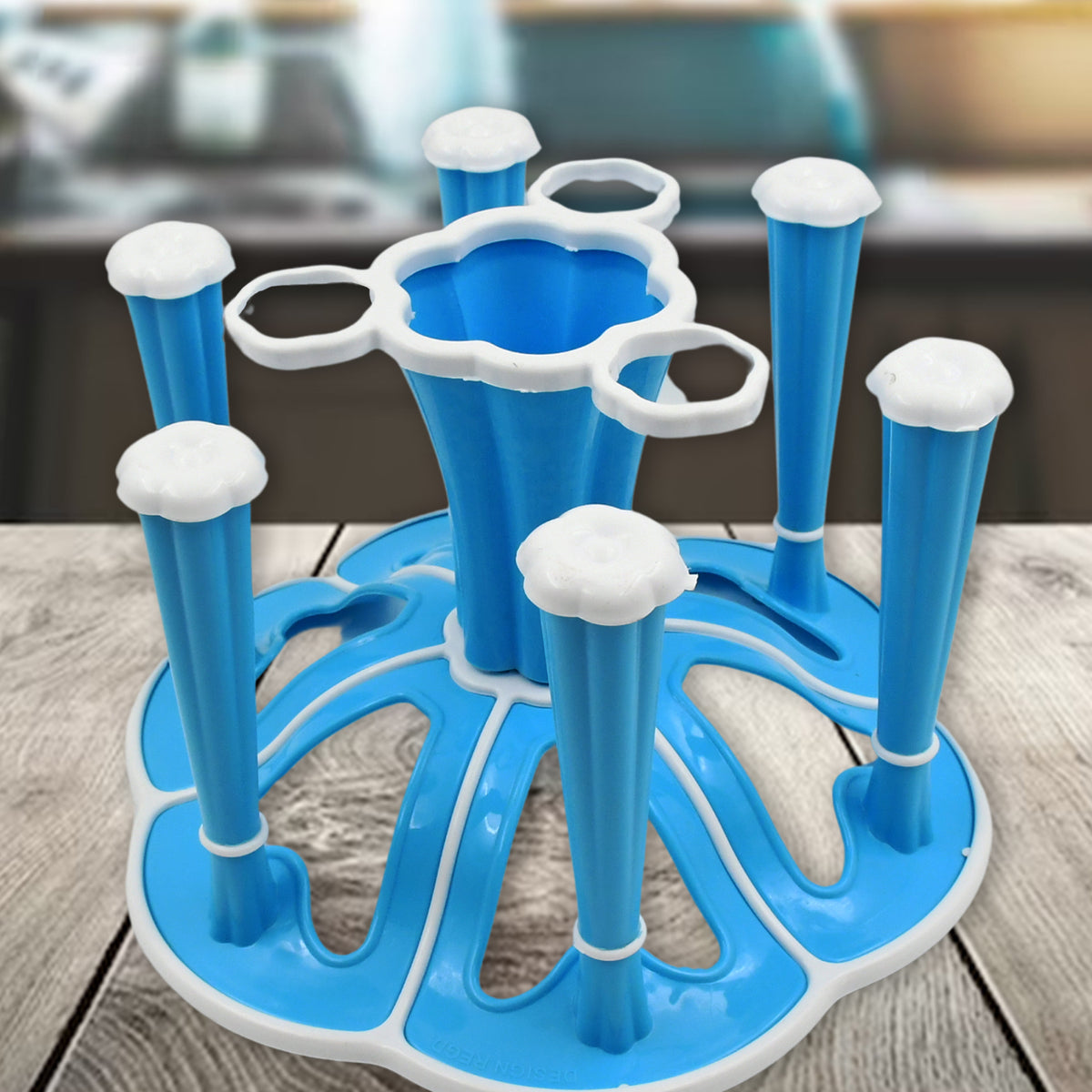 Miracle Plastic Glass Stand Tumbler Holder Glass Holder For Kitchen Dining Table 6 Glasses Stand With 3 Pepper Salt (Moq - 2 Pcs) - Happy Price - Image 2