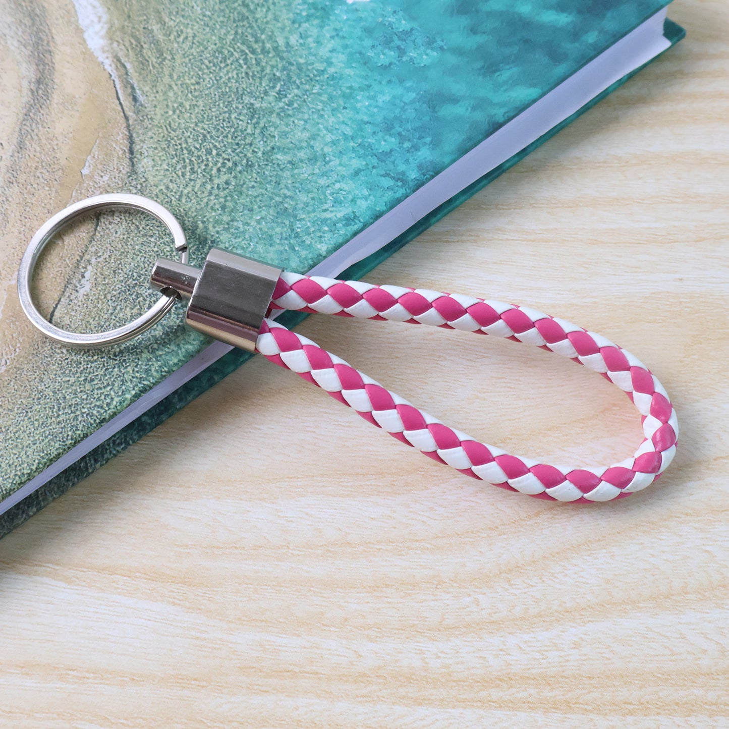 Braided Leather-Style Keychain with Metal Ring - 1 Pc - Happy Price - Image 7