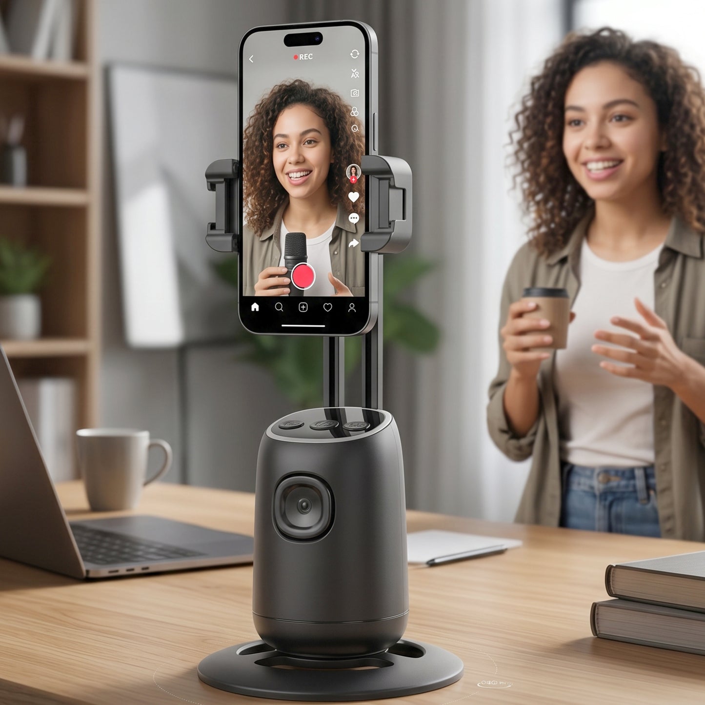 Smart AI Auto Face Tracking Mobile Holder Stand - 360° Rotation, Hands-Free for Content Creation - Great Price - Image 6
