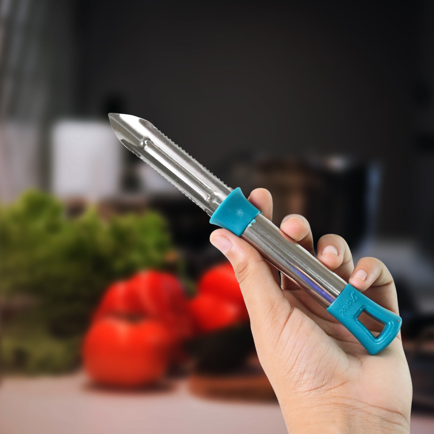 Premium Stainless Steel Vegetable and Fruit Peeler with Ergonomic Handle - 1 Pc - Happy Price - Image 3