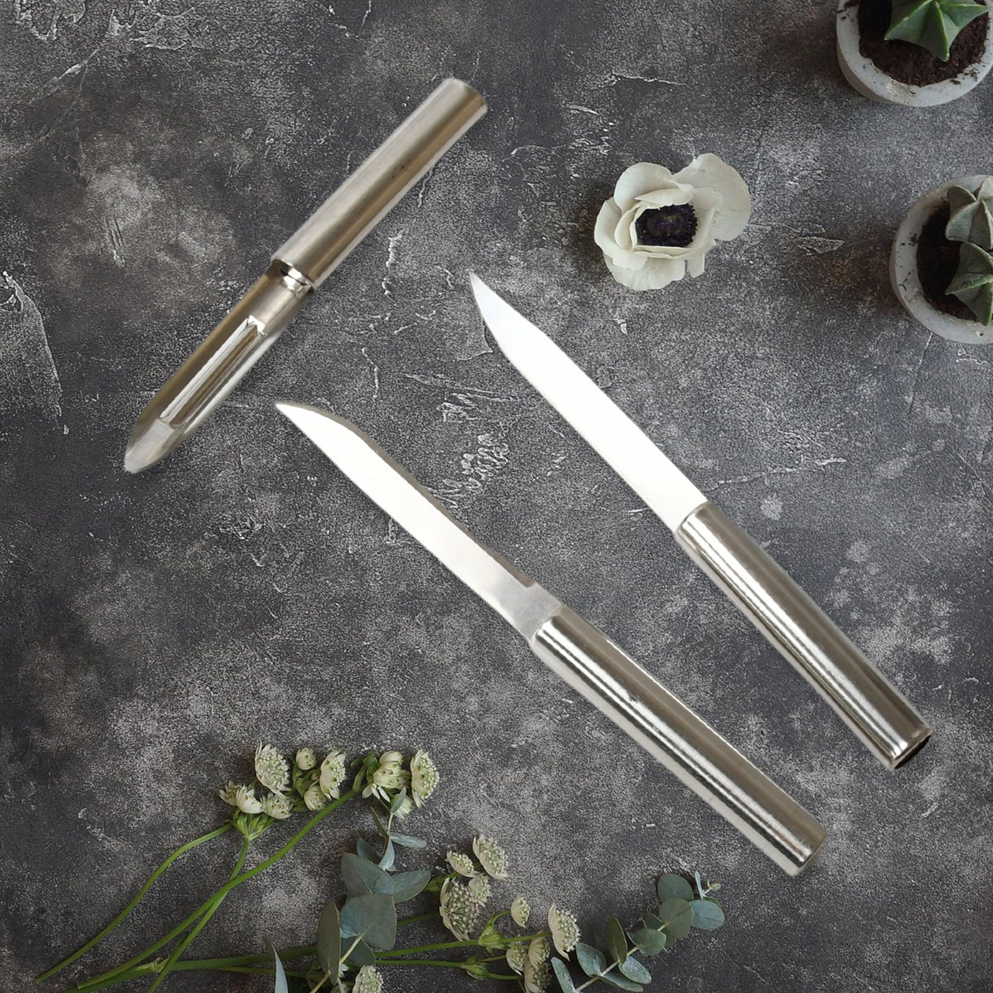 Stainless Steel Multipurpose Sharp Cutting Knife With Non-slip Handle For Fruit Meat And Vegetable Chopping (Pack Of 3) - Happy Price - Image 5