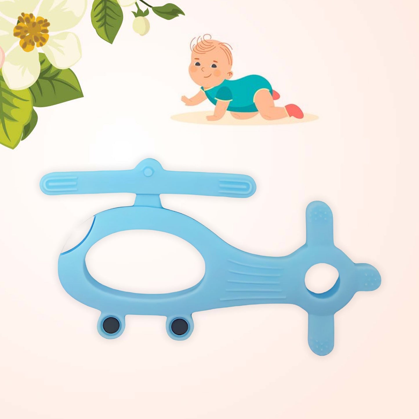 Silicone Helicopter Shape Teether For Baby (1 Pc Mix Color) - Happy Price - Image 2