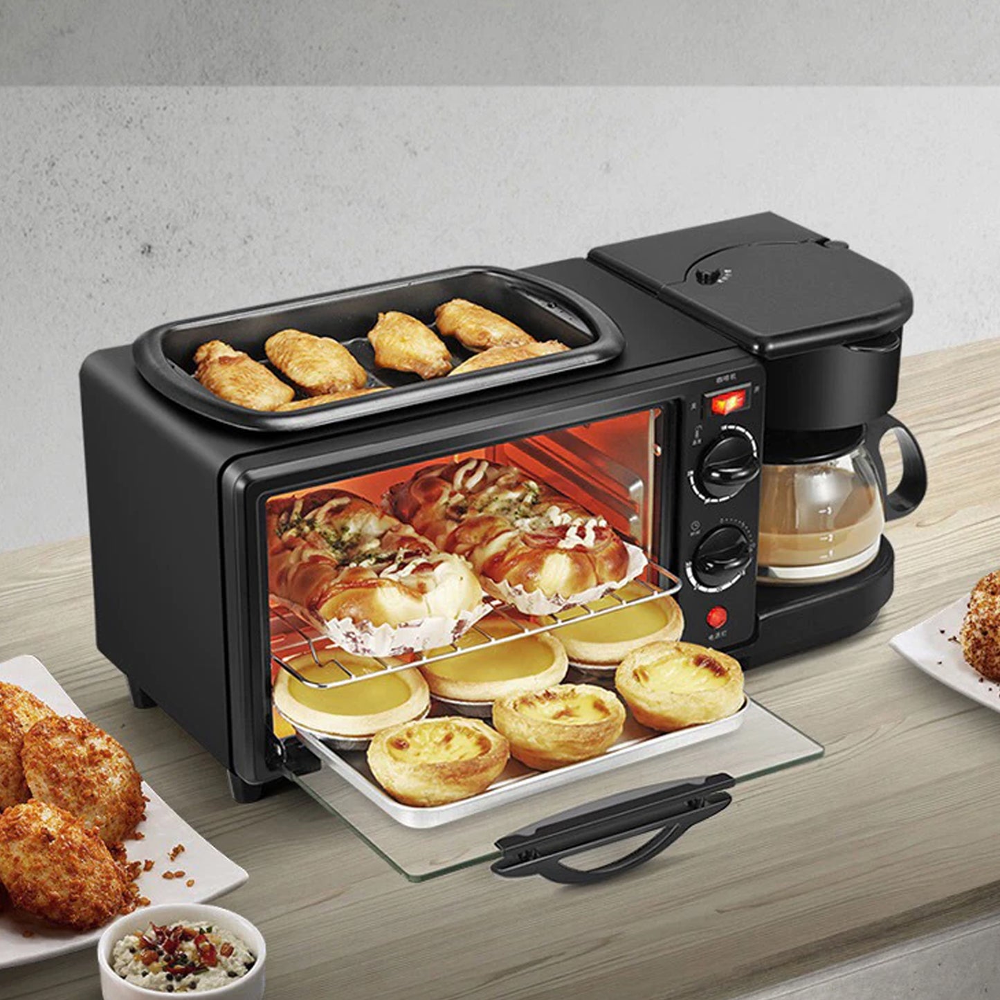 3-in-1 Compact Breakfast Station: Toaster, Grill & Coffee Maker - Great Price - Image 3