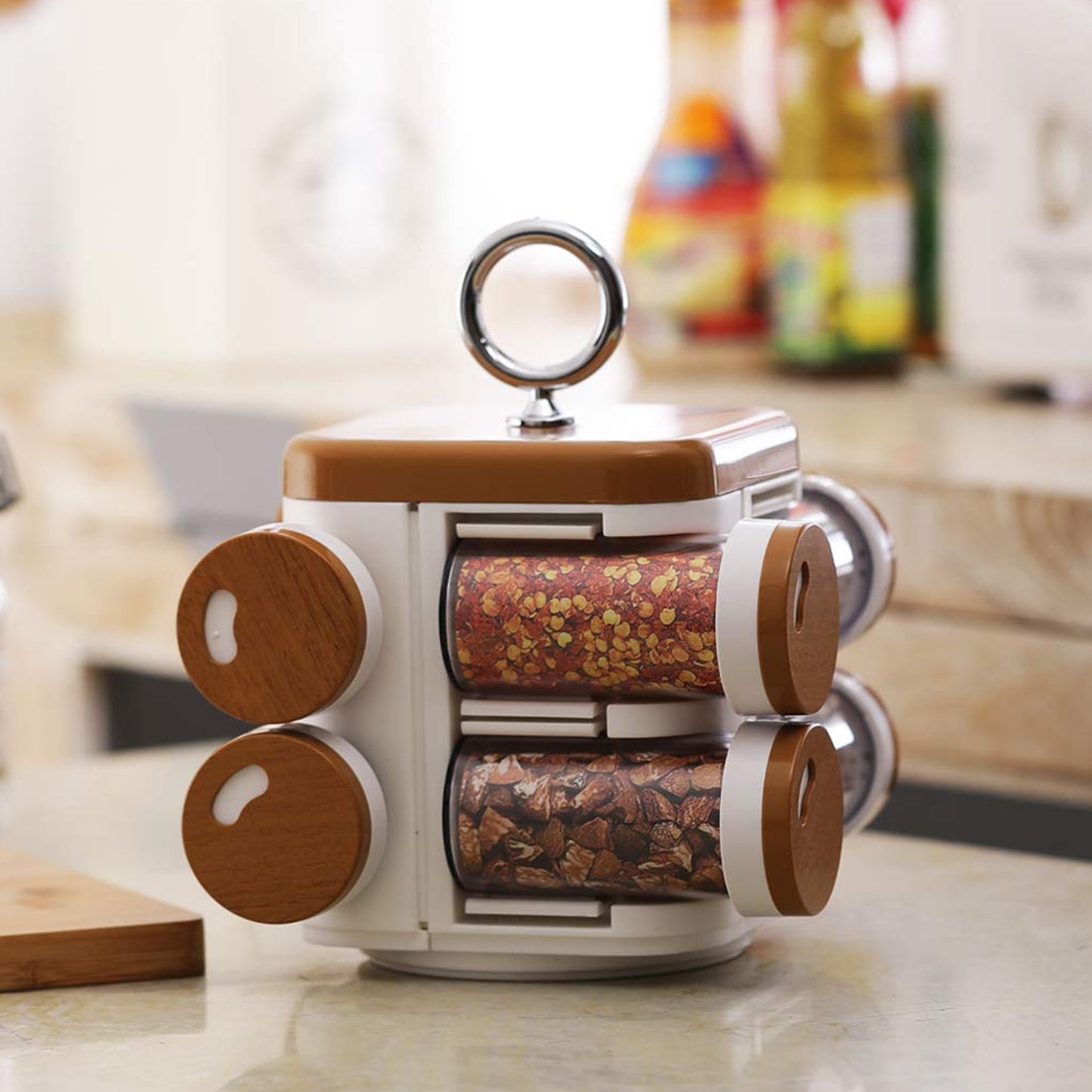 Ganesh Storewell Plastic Spice Rack - Set Of 8 - Happy Price - Image 2