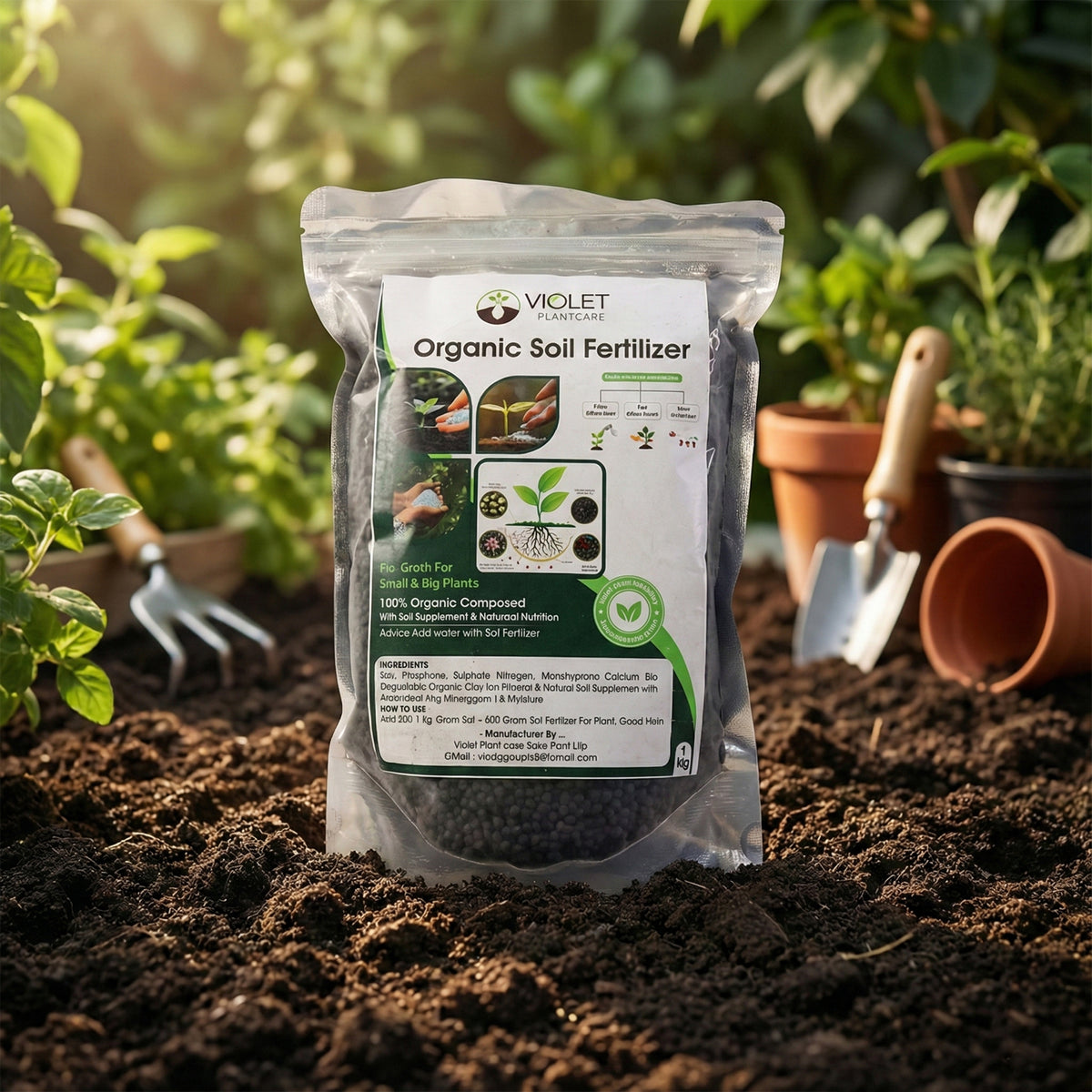 Organic Soil Enricher for Home Gardens - 1 Kg Natural Compost Fertilizer - Happy Price - Image 2