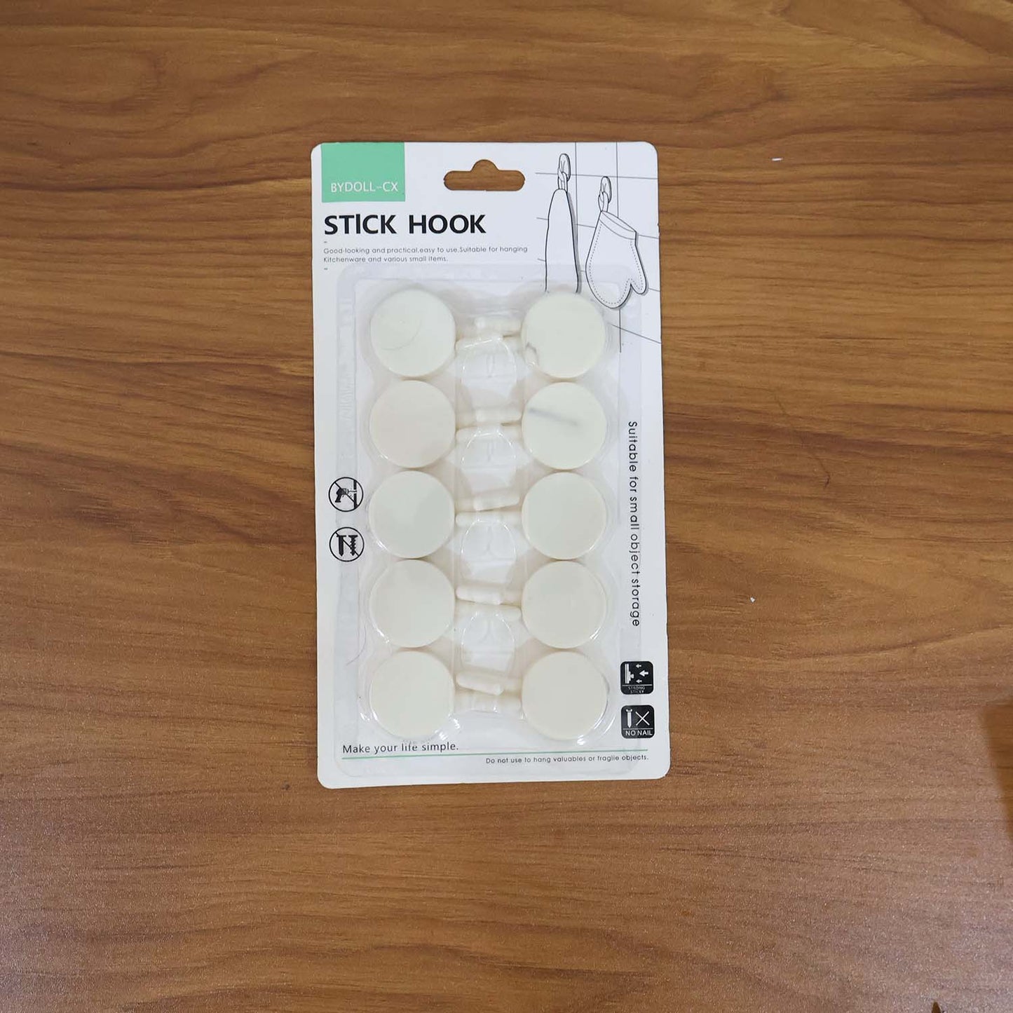 10 Pcs Round Adhesive Wall Hooks - Mini Stick-On Utility Hangers for Keys, Cables, Masks - Happy Price - Image 6