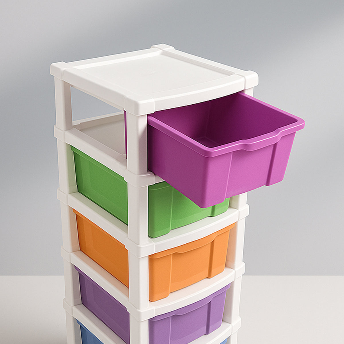 6-layer Multi-colored Plastic Storage Drawer Cabinet - Happy Price - Image 5