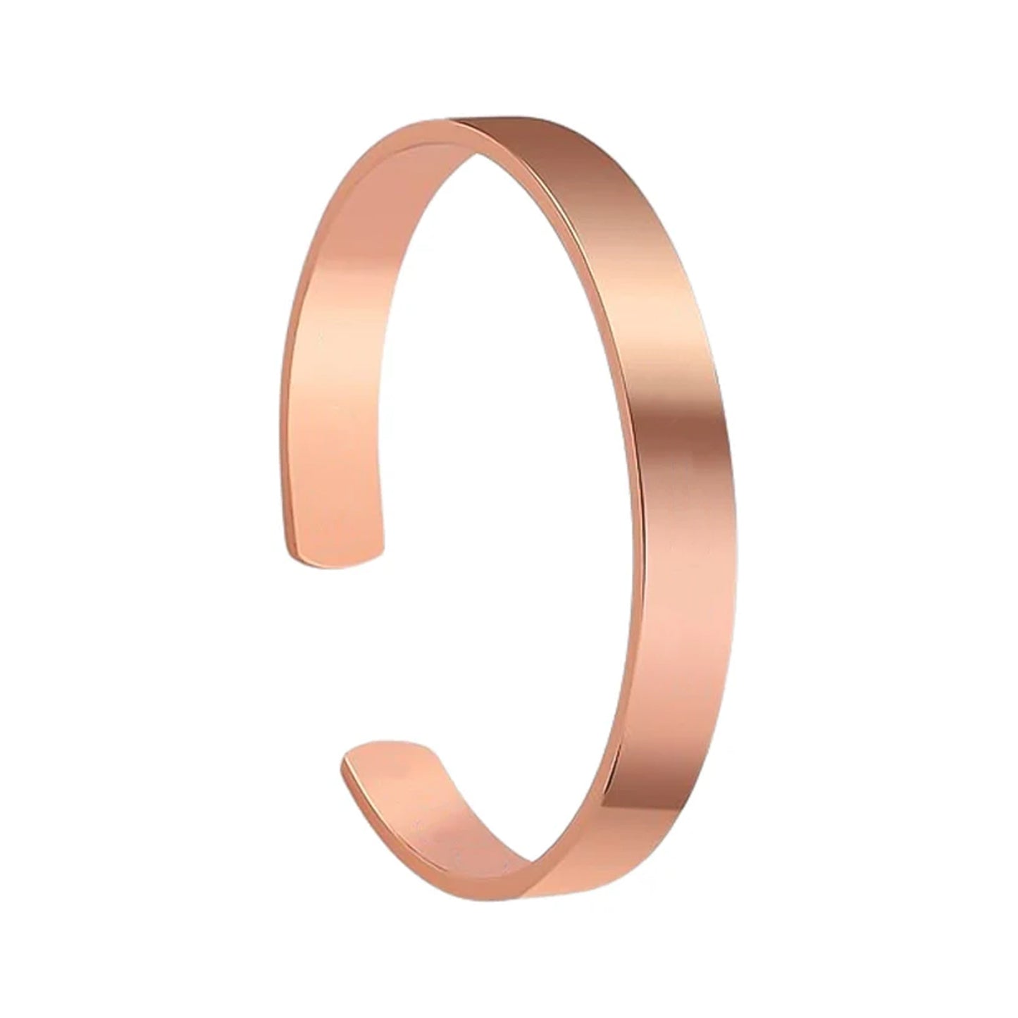 Rose Gold Open Cuff Bracelet Kada - Adjustable Minimalist Bangle (1 Pc) - Happy Price - Image 4