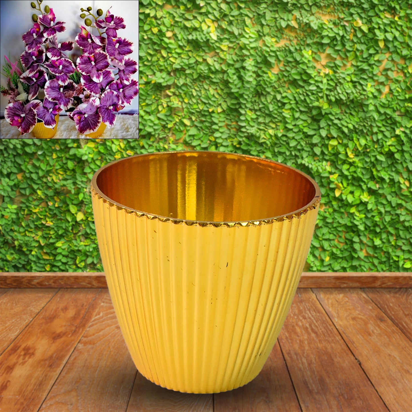 Plastic Flower Valencia (Pot) Home And Outdoor (1 Pc) - Happy Price - Image 2