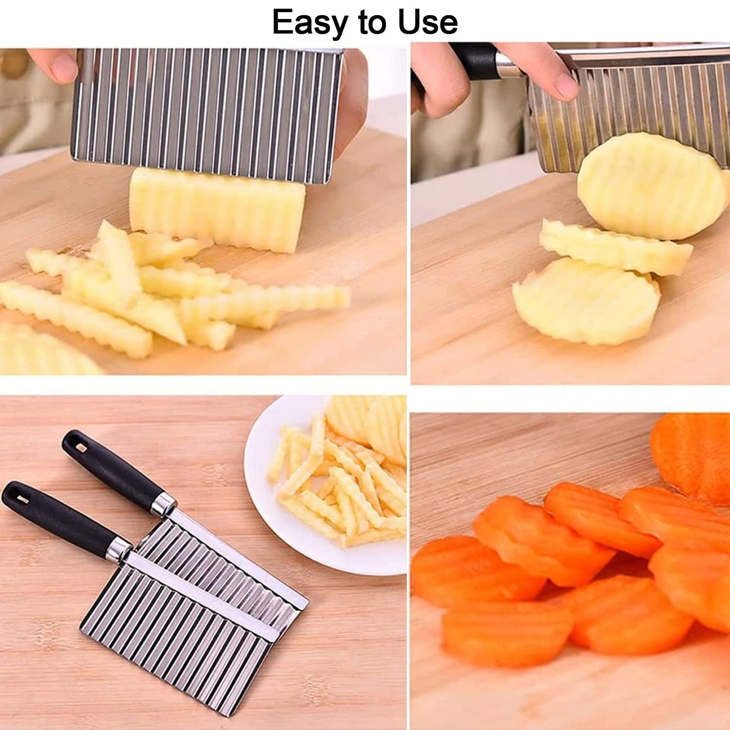 Stainless Steel Vegetable Salad Chopping Knife Crinkle Cutters - Happy Price - Image 2