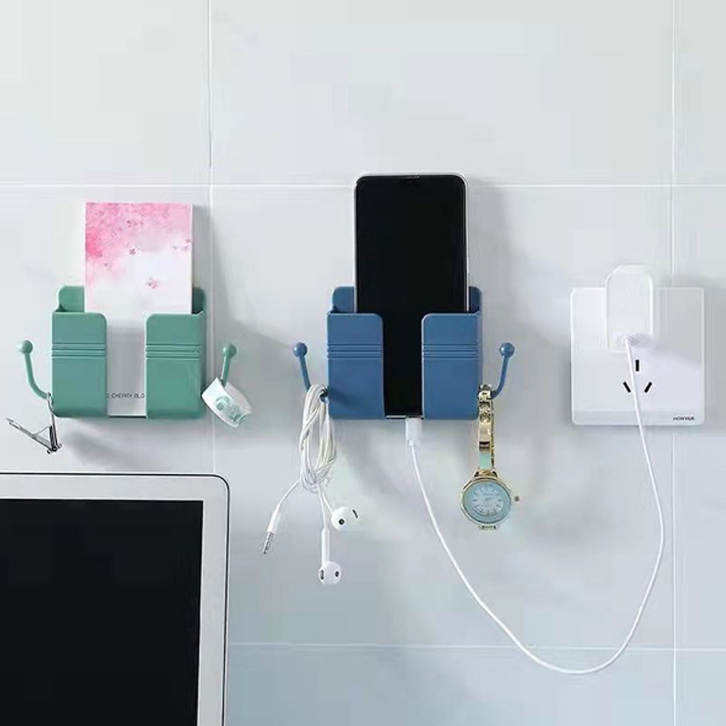 1 Pc Wallmount Mobile Stand With Hook Design Used In All Kinds Of Places Including Household And Many More As A Hanging Support For Cloths And Stuffs Purposes. - Happy Price - Image 2