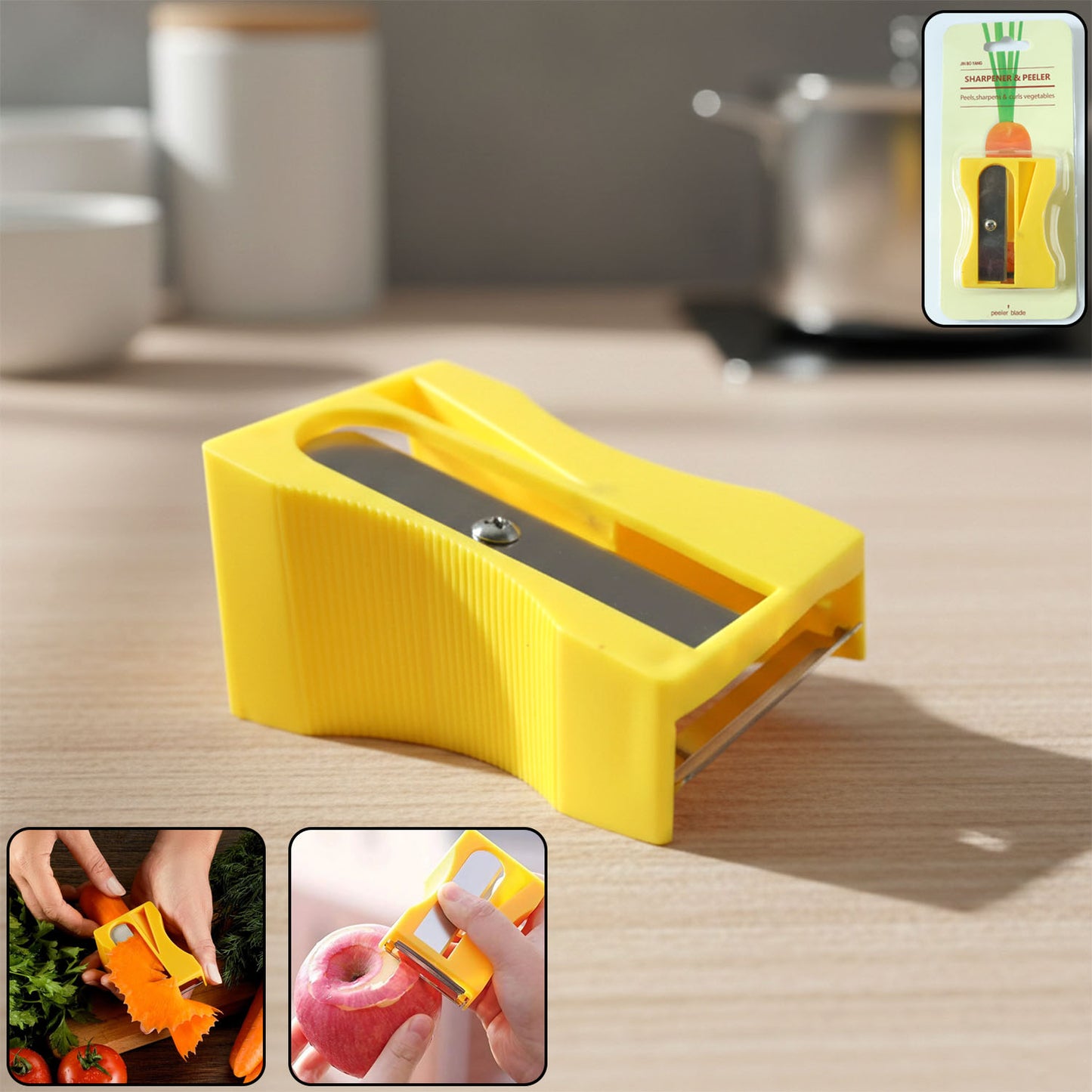 Dual Action Vegetable Peeler & Sharpener Tool - 1 Pc - Happy Price - Image 2