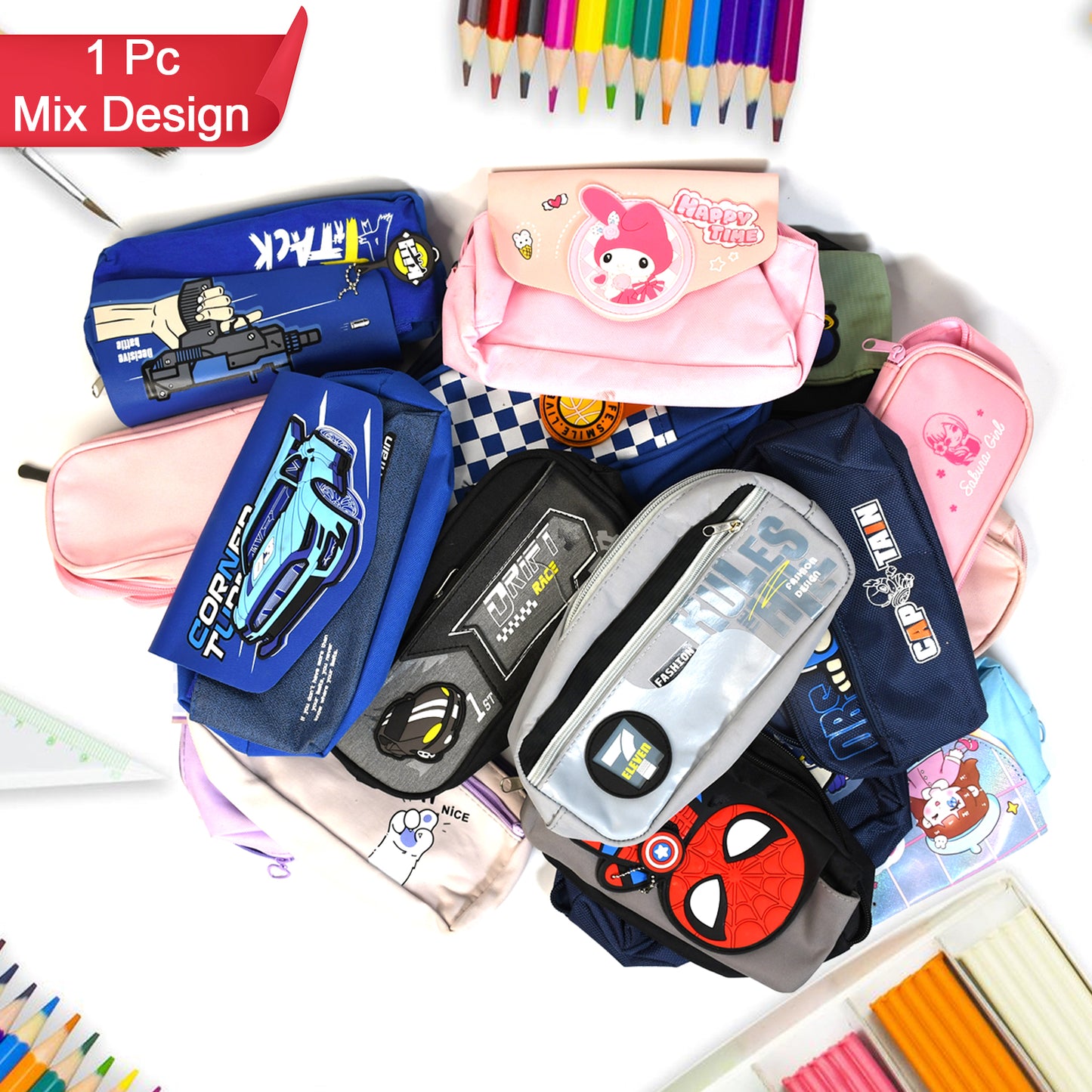 Stylish Mix Design Pouch for Makeup & Accessories (1 Pc) - Happy Price - Image 2