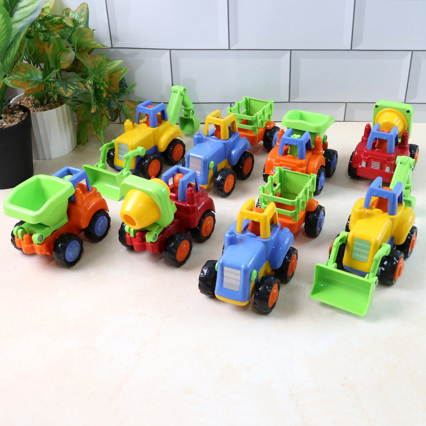Funwoods 8 Pc Mini Construction Vehicle Toy Set for Kids - Happy Price - Image 7