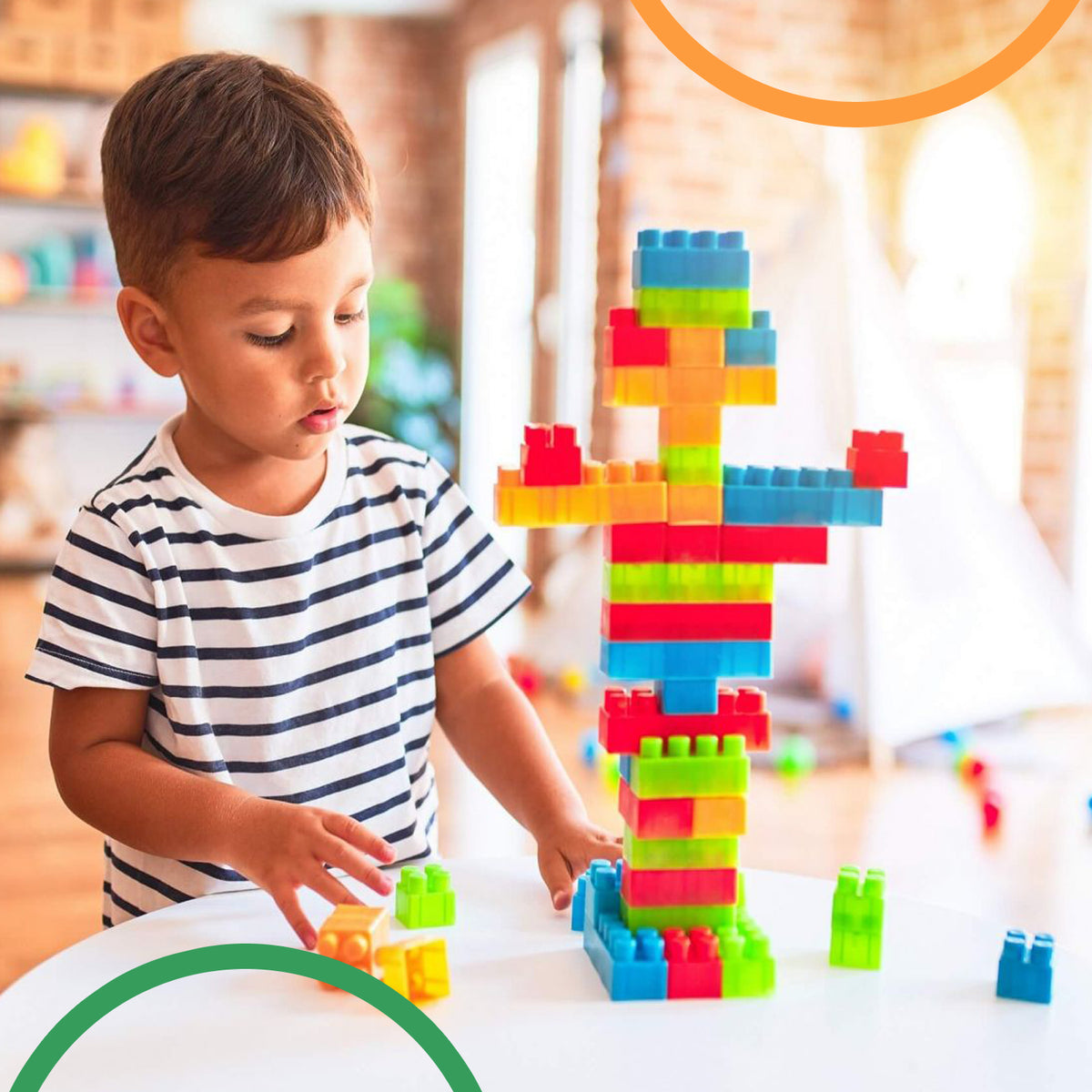 Blocks Set For Kids Play Fun And Learning Blocks For Kids Games For Children Block Game Puzzles Set Boys Children (Multicolor 60 Bricks Blocks) - Happy Price - Image 4