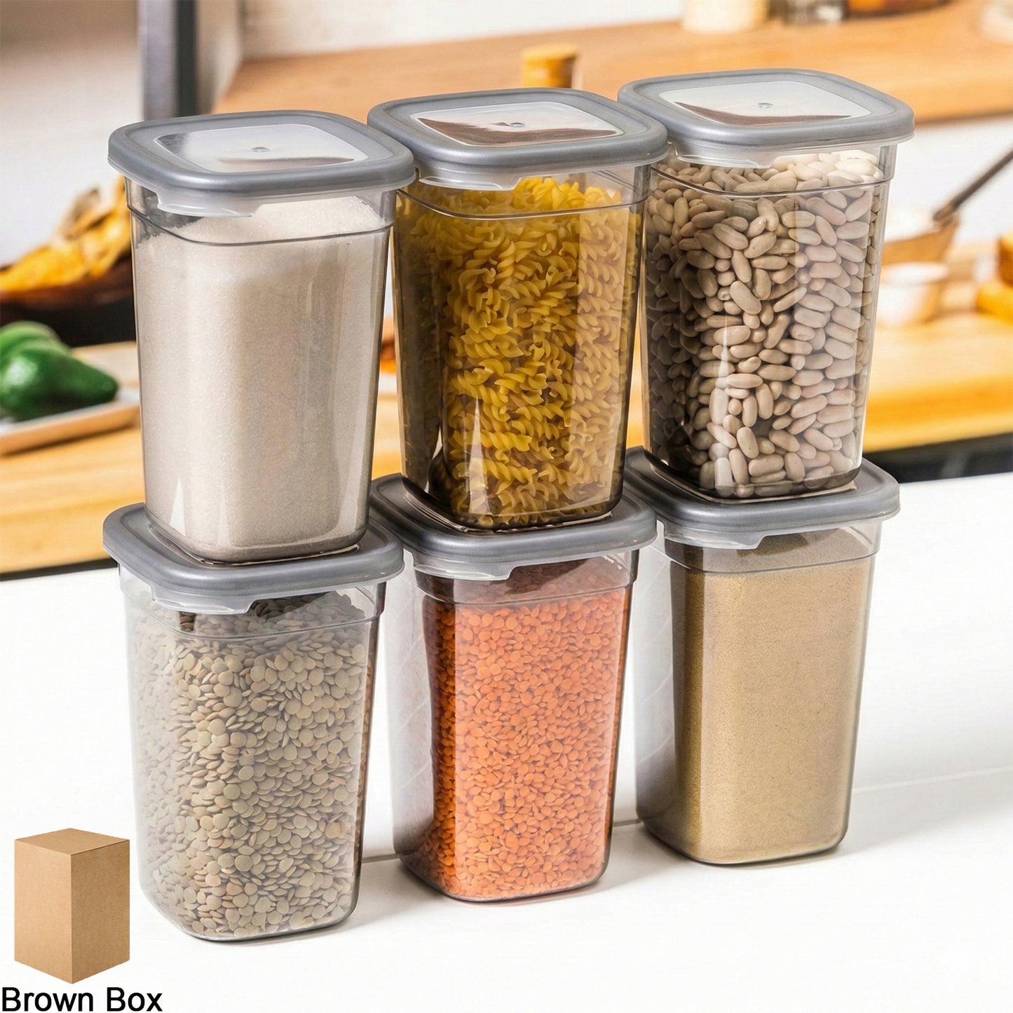 Plastic Food Storage Container Set - 1200 ML Each, 6 Pieces - Happy Price - Image 2