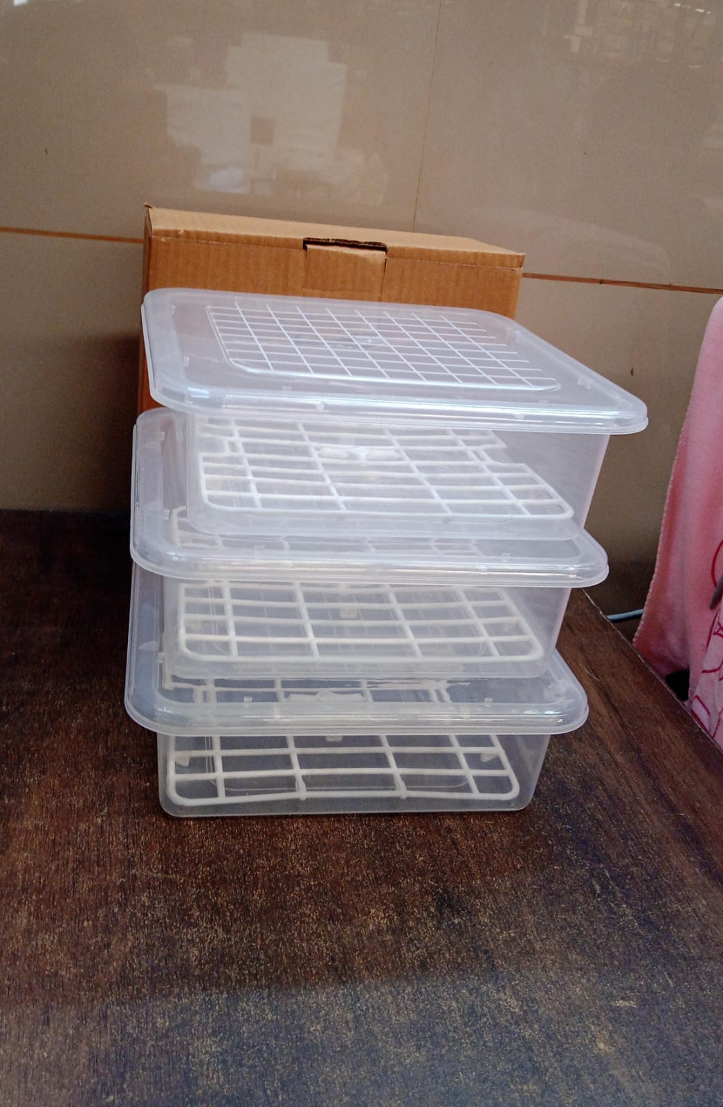 Plastic Food Storage Containers With Removable Drain Tray And Lid (3 Pcs Set) - Happy Price - Image 7