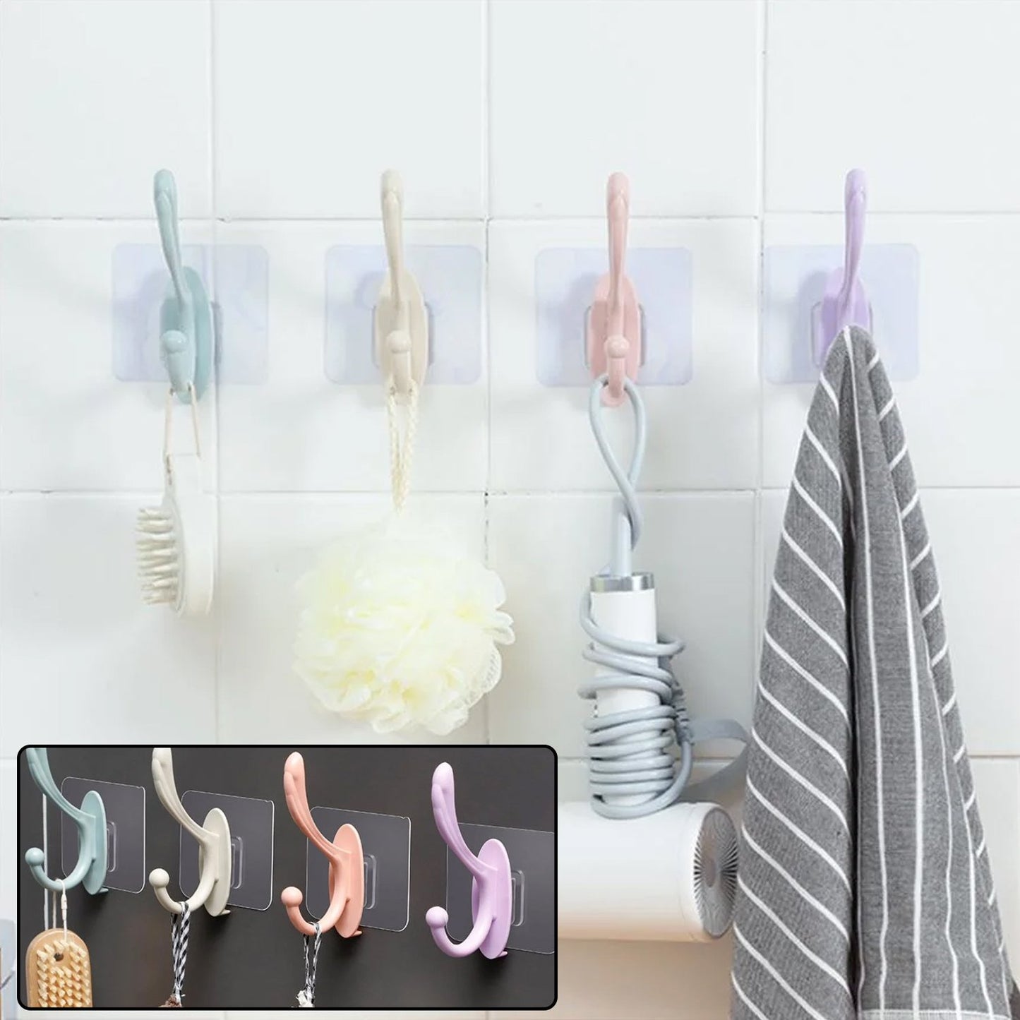 Self Adhesive Plastic Wall Hook For Home - Happy Price - Image 7