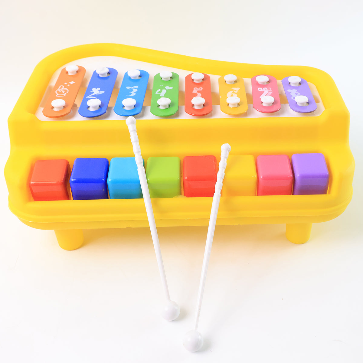 2-in-1 Baby Piano Xylophone Musical Toy with Mallets (1 Pc) - Happy Price - Image 2