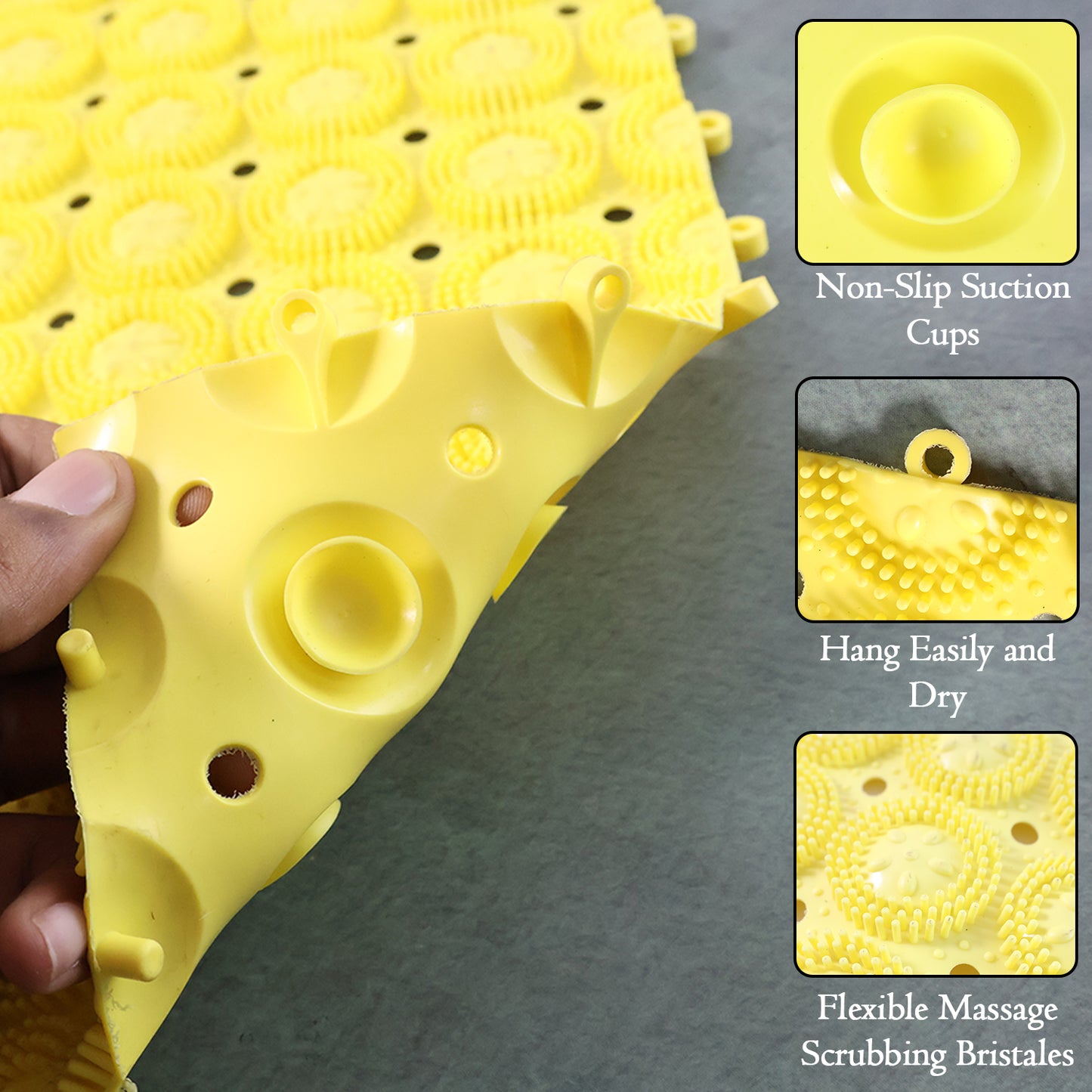 Anti-Slip Textured Bathroom Massage Mat with Suction Cups (33 x 21 cm) - Happy Price - Image 2