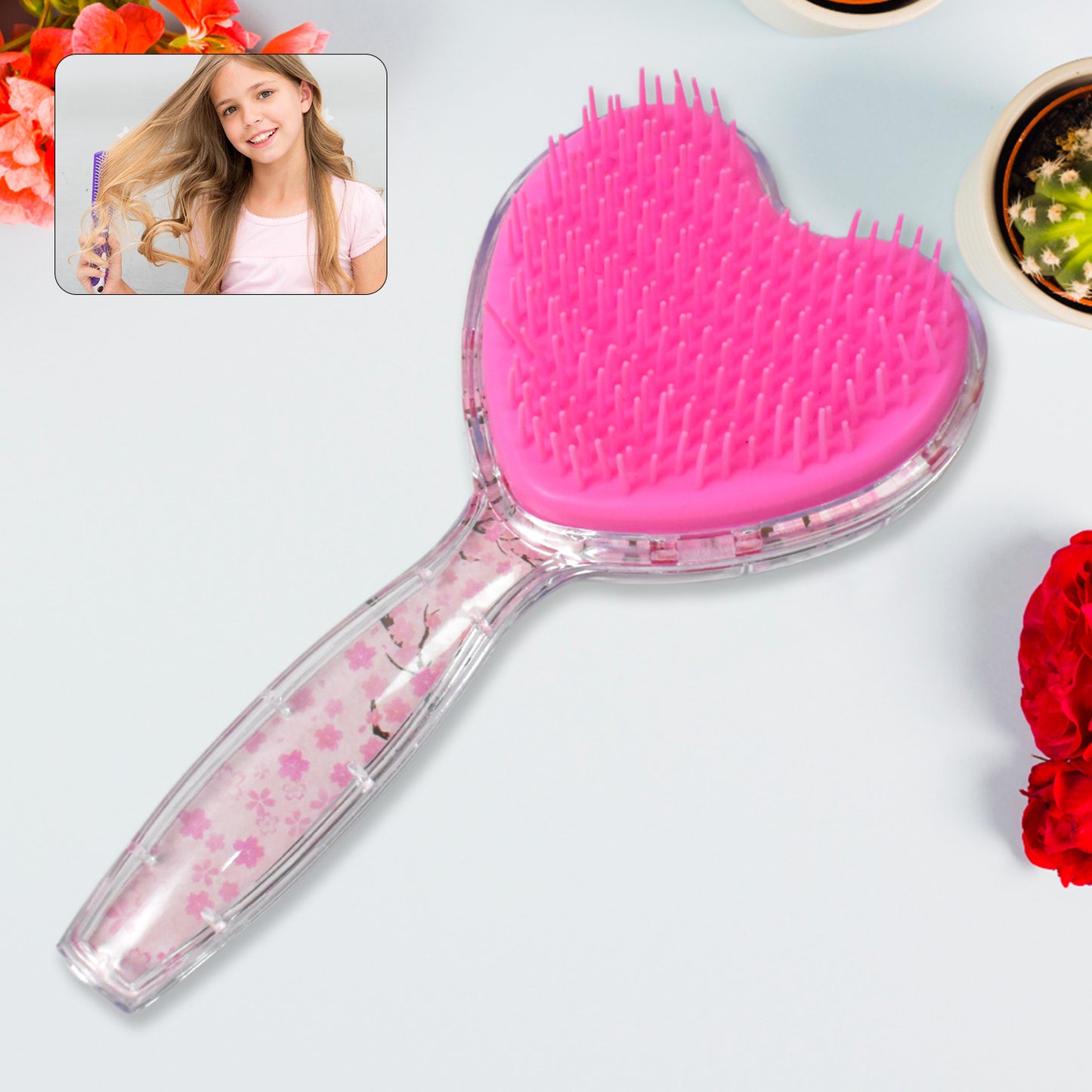 Heart Shape Hair Brush Massage Shower Comb (1 Pc) - Happy Price - Image 2