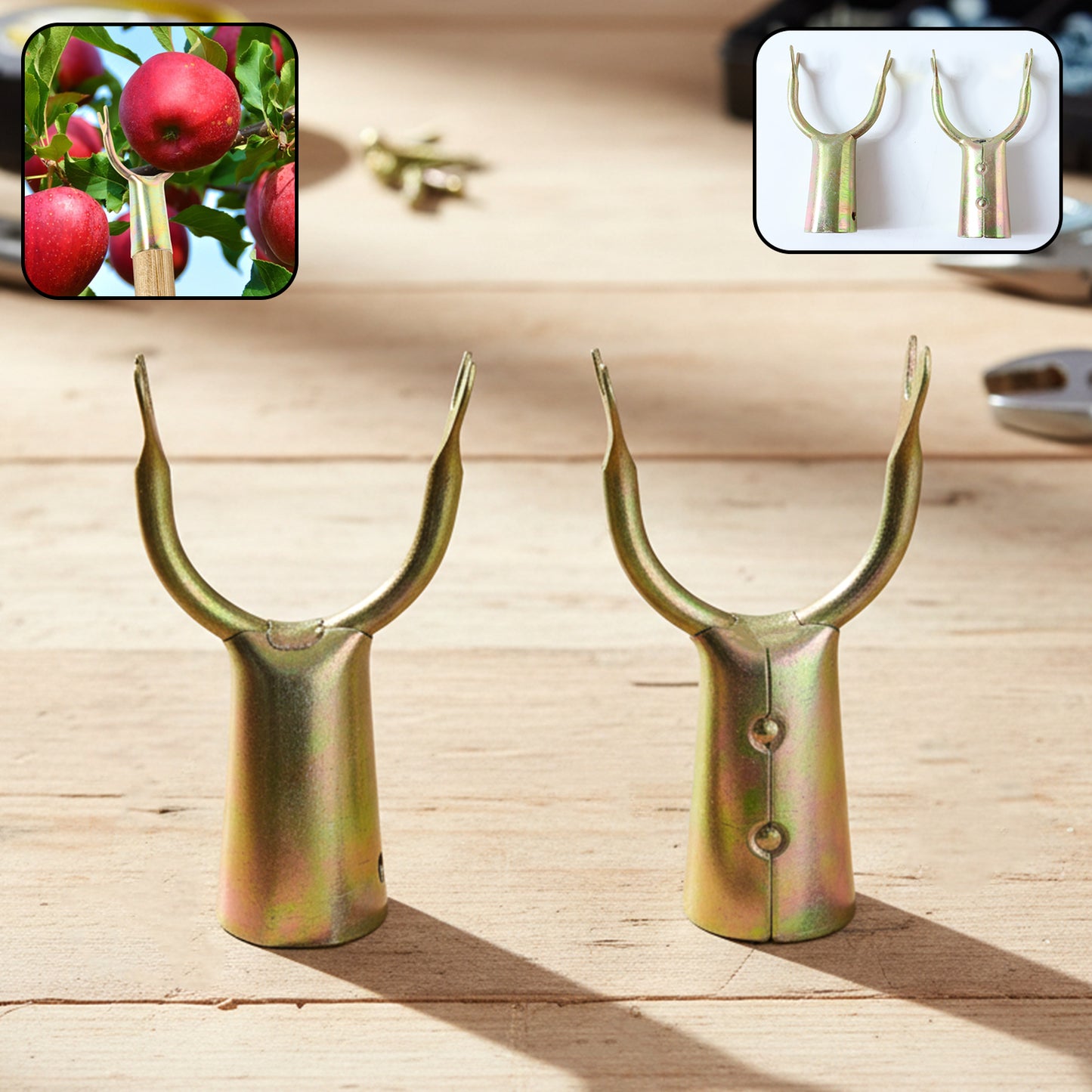 Fruit Plucker Tool Head Set - 2 Pc Manual Harvester Attachment - Happy Price - Image 1