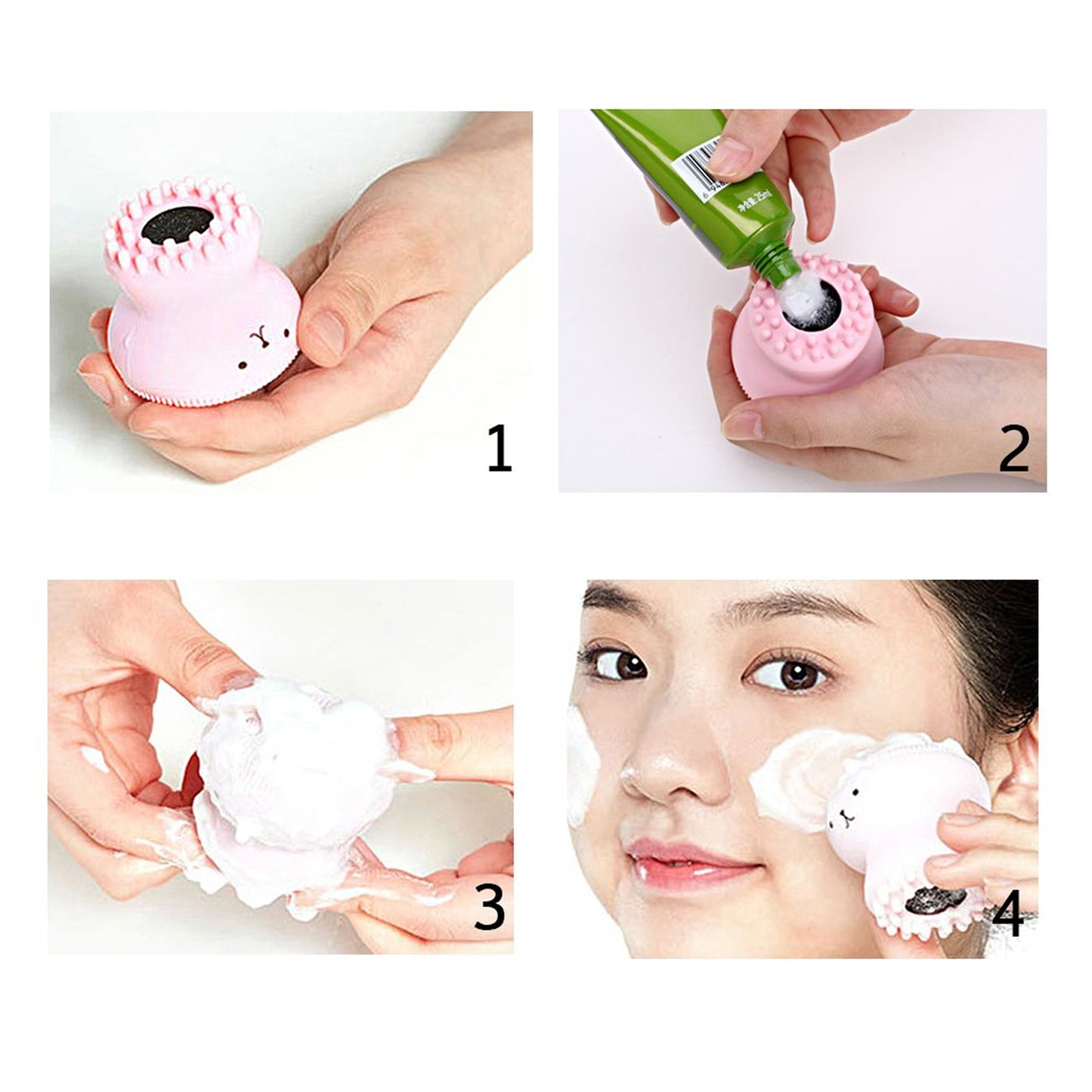 Facial Cleansing Brushes Cute Octopus Shape Silicone Face Scrubber Massager Skincare Tool (1pc) - Happy Price - Image 5