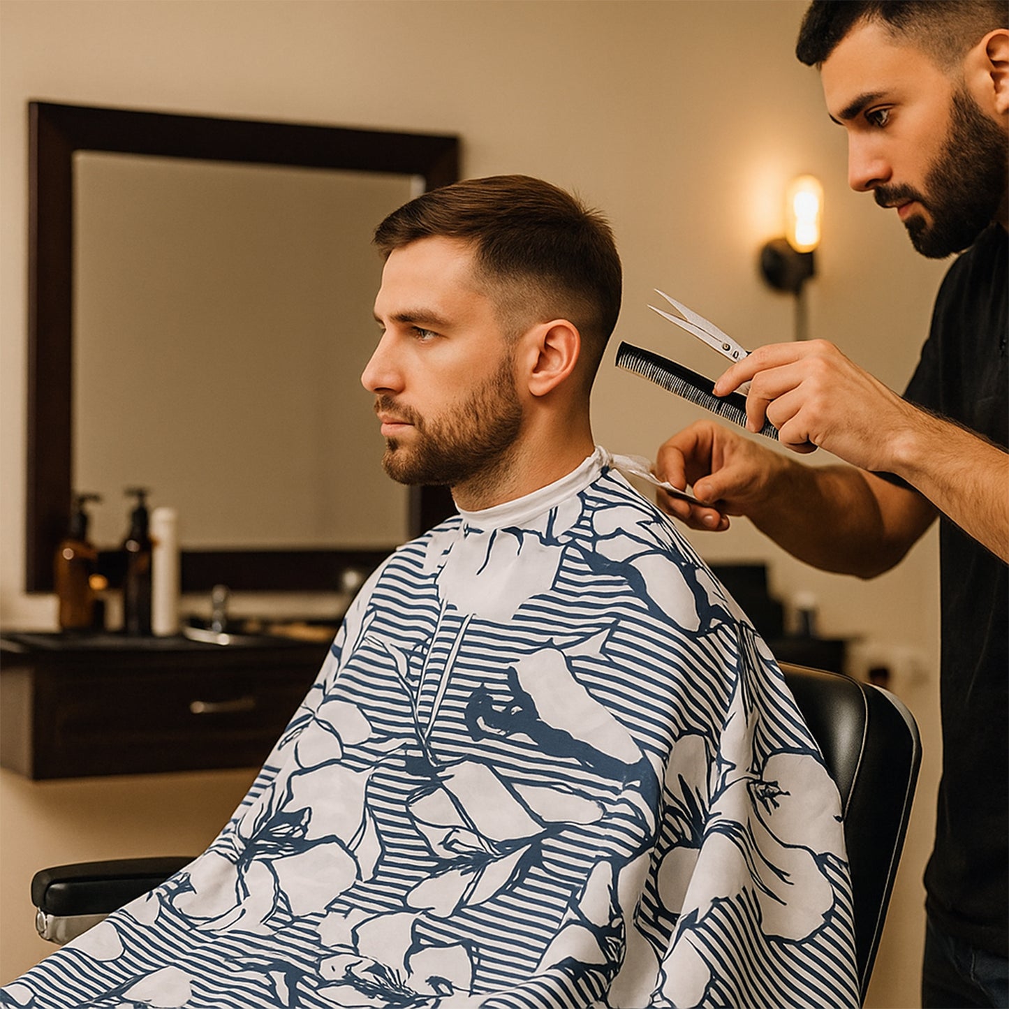 Professional Hair Cutting Cape - 1 Pc Waterproof Barber Apron for Salon & Home - Happy Price - Image 3