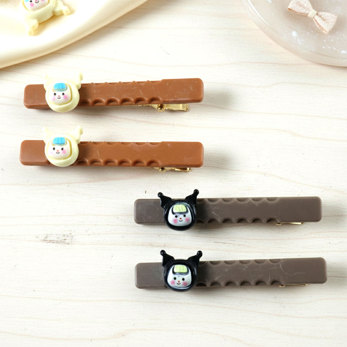 Cute Character Hair Clip Set - 4 Pc Decorative Fashion Accessories for Girls - Happy Price - Image 3