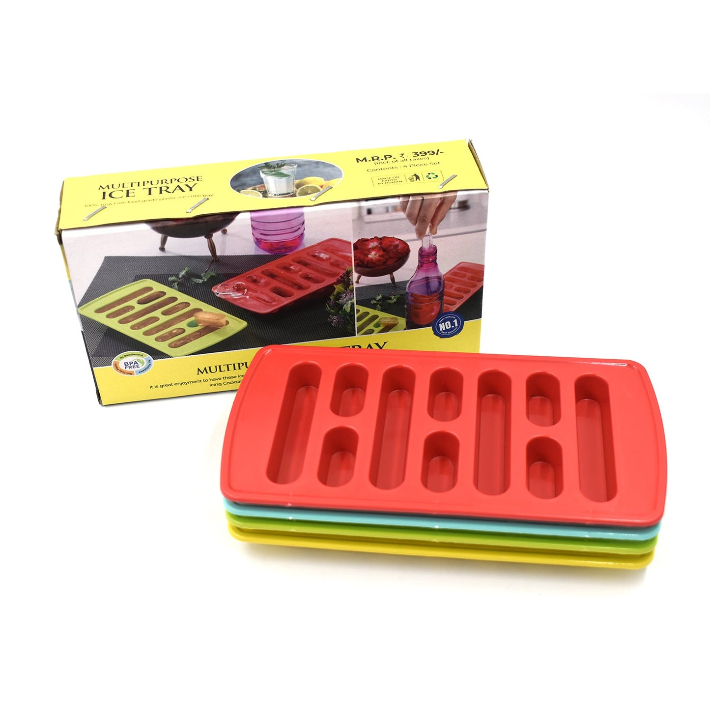4 Pc Fancy Ice Tray Used Widely In All Kinds Of Household Places While Making Ices And All Purposes. - Happy Price - Image 2